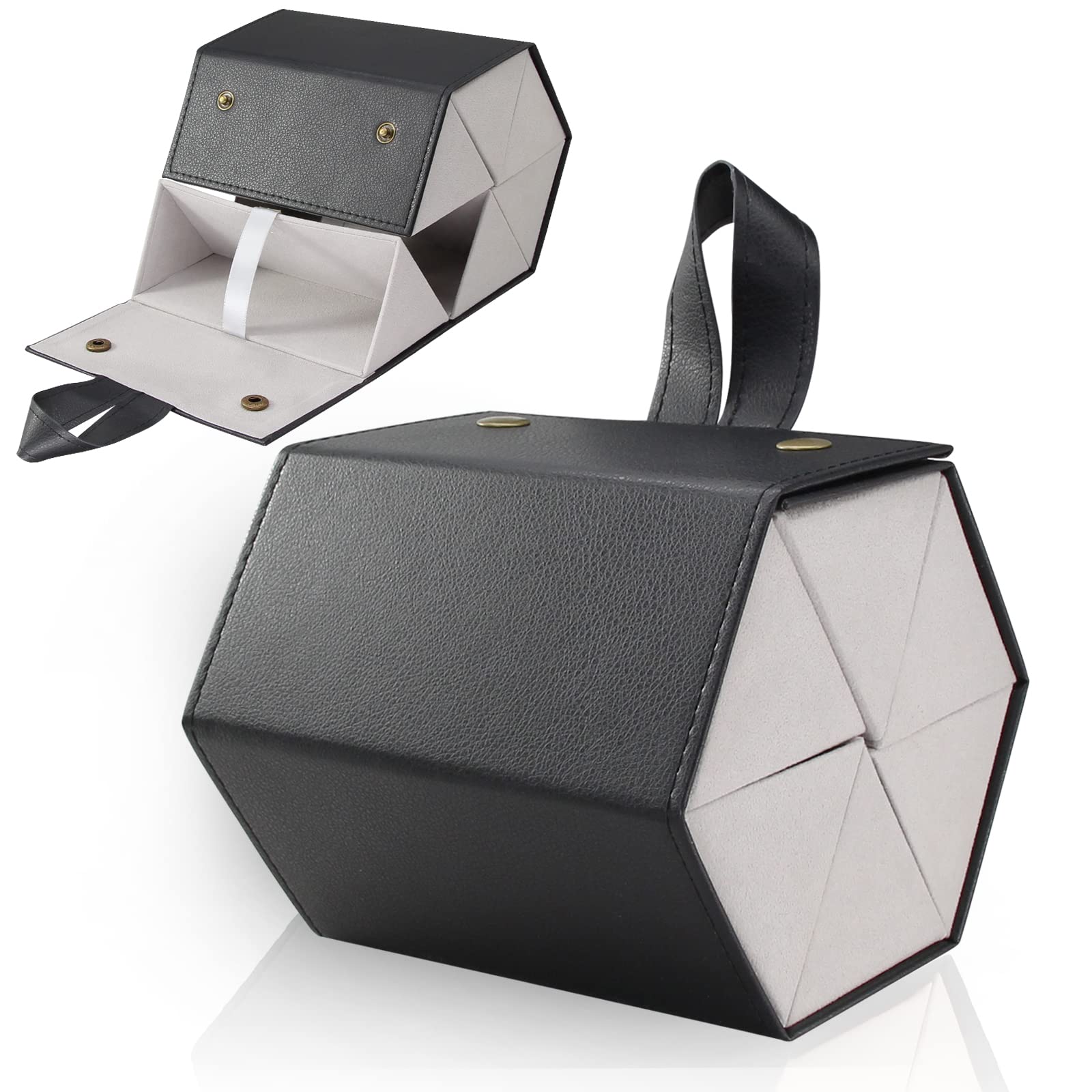 SMARTTOPSunglass Eyeglass Organizer Collector 5 slot PU Eyeglasses Storage Case Box -Multiple Hanging Eyewear Holder Display, Black 6 Slot, L