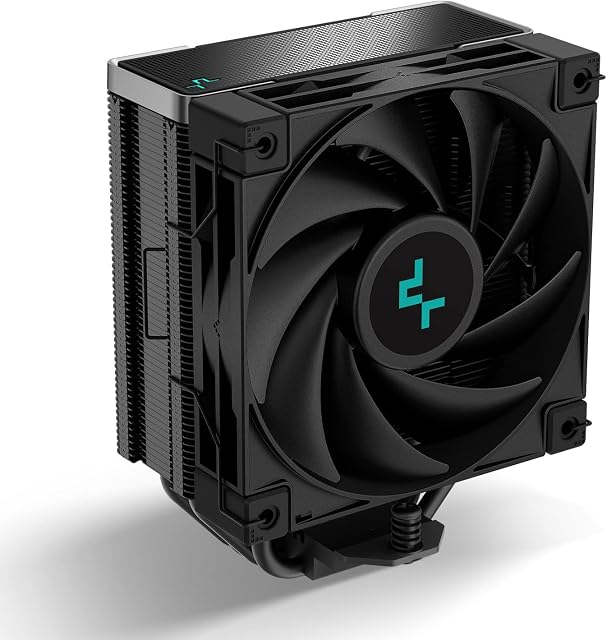 DeepCool AK400 ZERO DARK CPU Air Cooler 220w TDP ALL-Black Heatsink 6mm x 4 Nickel Plated Copper Heat Pipes CPU Cooler with PWM 120mm FDB Fan 1850RPM for Intel LGA 1700/1200/1151/1150/1155 AMD AM5/AM4