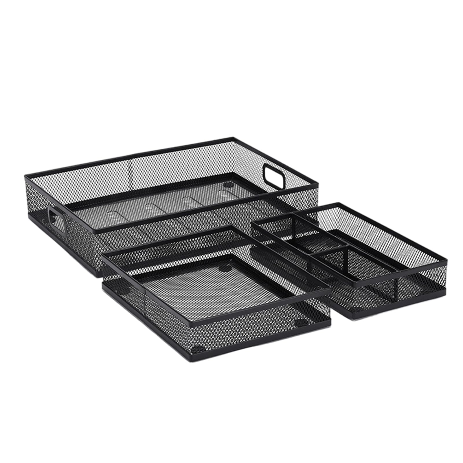 carotoe Sturdy Metal Desktop Tray for Supplies Adjustable Drawer Storage Space Management Desk Organizers with Compartments Desk Clutters Reducer