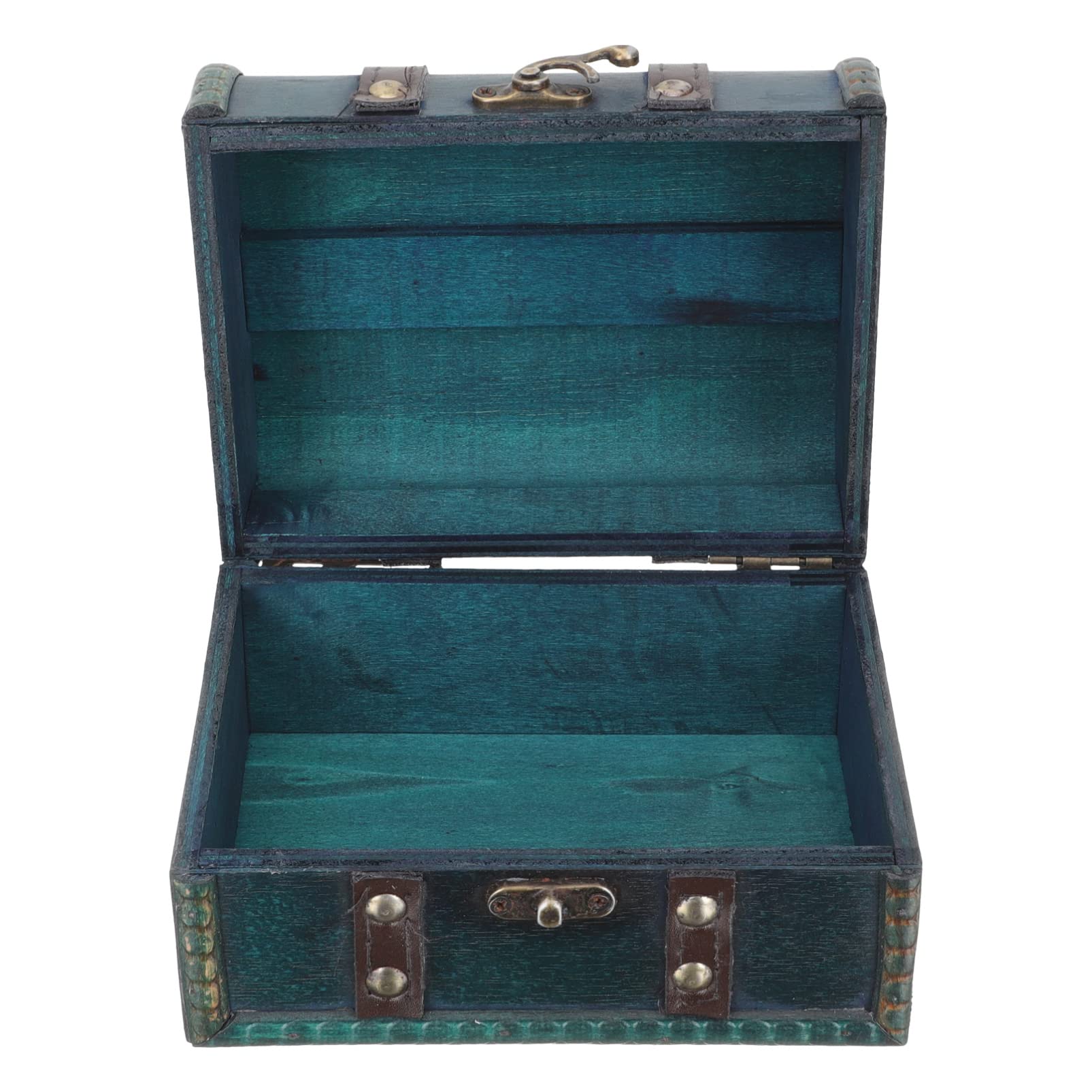 Organizer na biżuterię pudełko na skarby - drewniane etui do przechowywania w stylu vintage, 1 szt