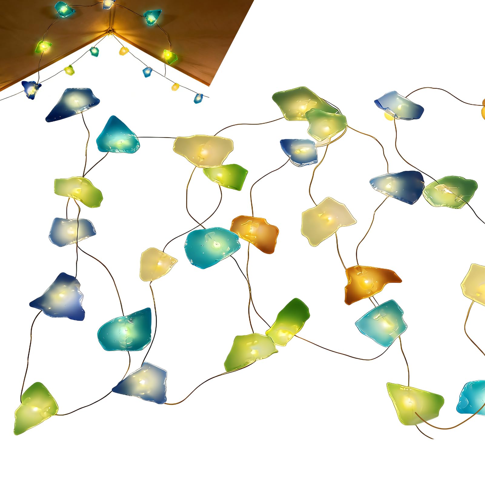 Luces de cadena con marino decorativas para terraza y dormitorio 8