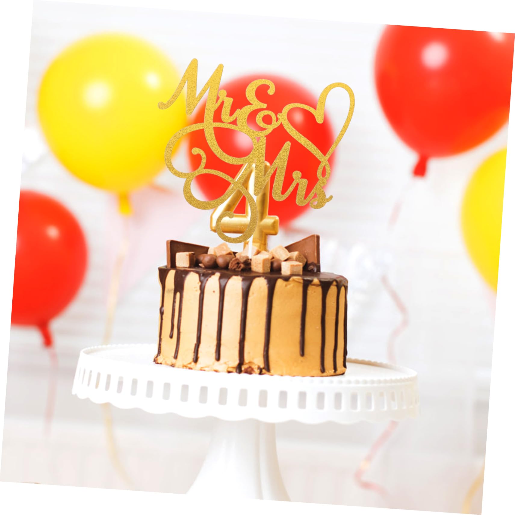 PRETYZOOM 5 Set Decorazione della Torta Compleanno Topper per Torta Cake Topper Matrimonio Topper Torta Matrimonio di Torta Festiva Decorazioni per Cupcake da Festa Carta 10 Pezzi * 5