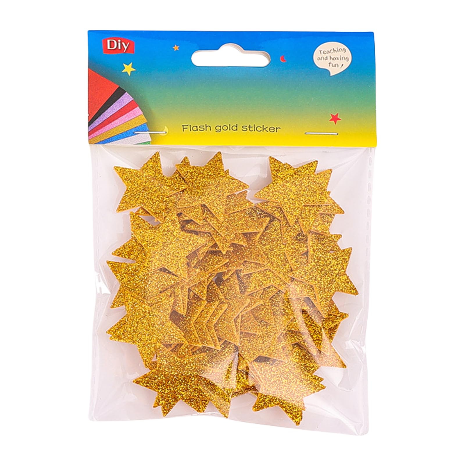 of 60 Sparkling Sticker Star Shape Glittering Sticker Adhesive Star Teacher Reward for and Decoration Party Decorations