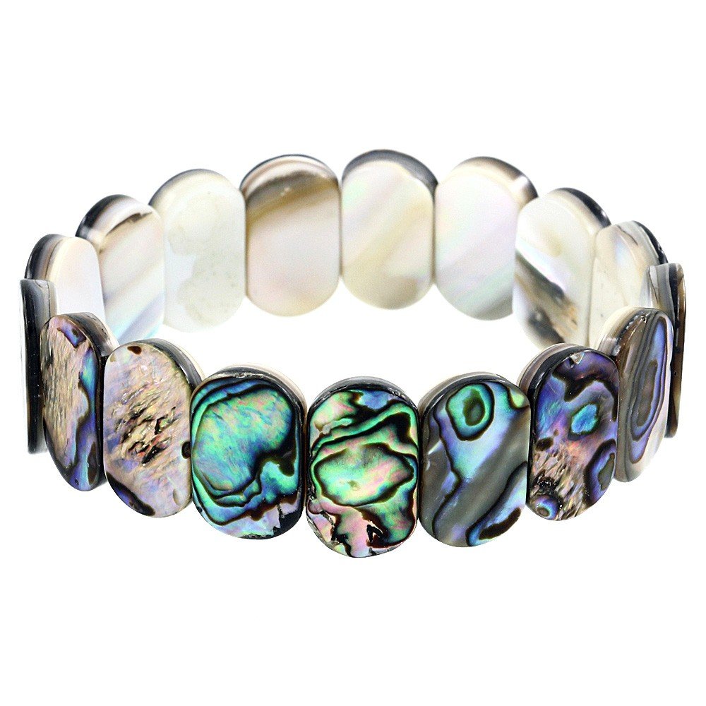 Falari Green Abalone Shell Stretch Bracelet