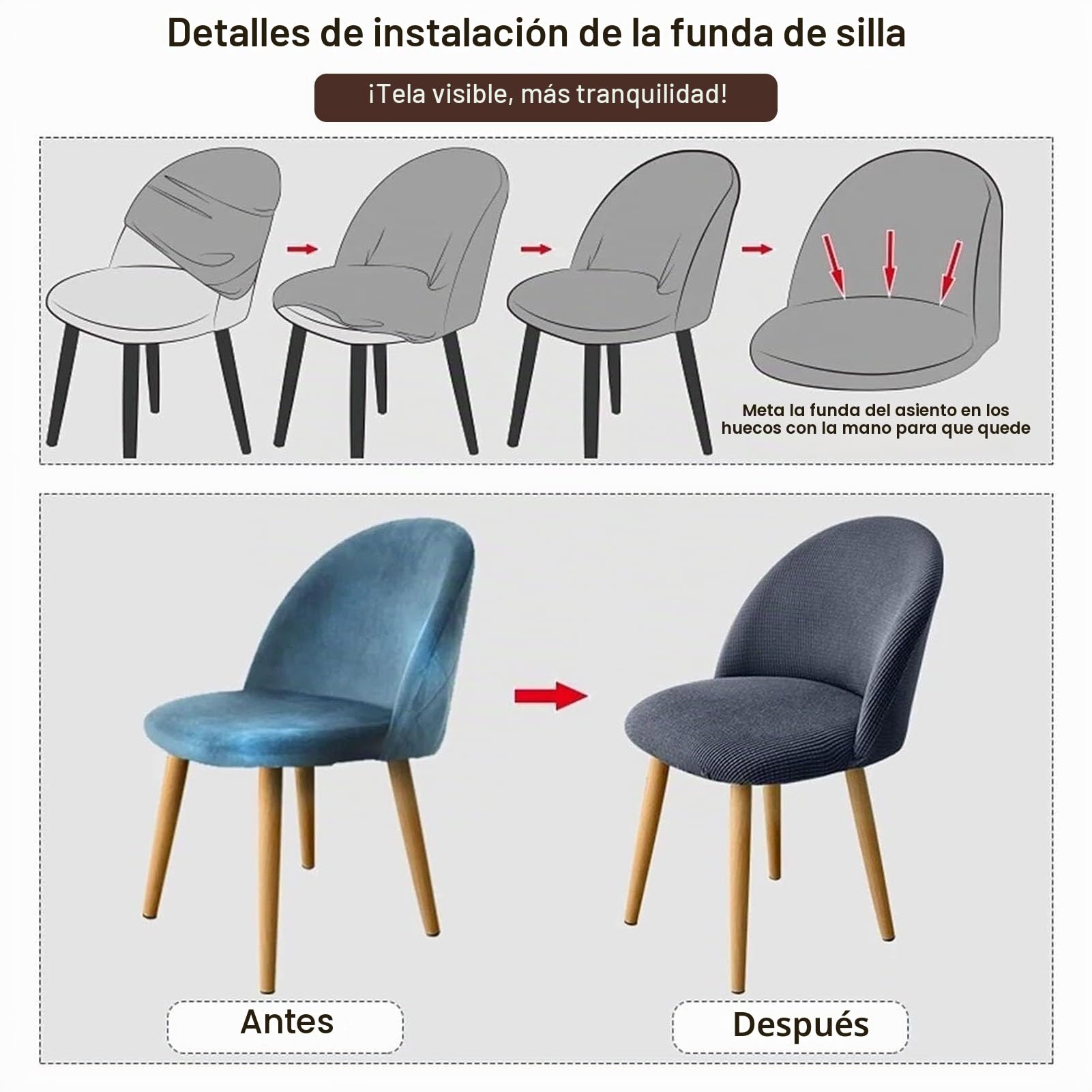 Fundas Sillas de Comedor con Respaldo Curvo, Pack 1/2/4 Funda para Silla Redonda A Cuadros, Funda para Sillas Elástica, Cubre Funda Protectora Sillas Lavables para Salón Oficina H 4 Pieces