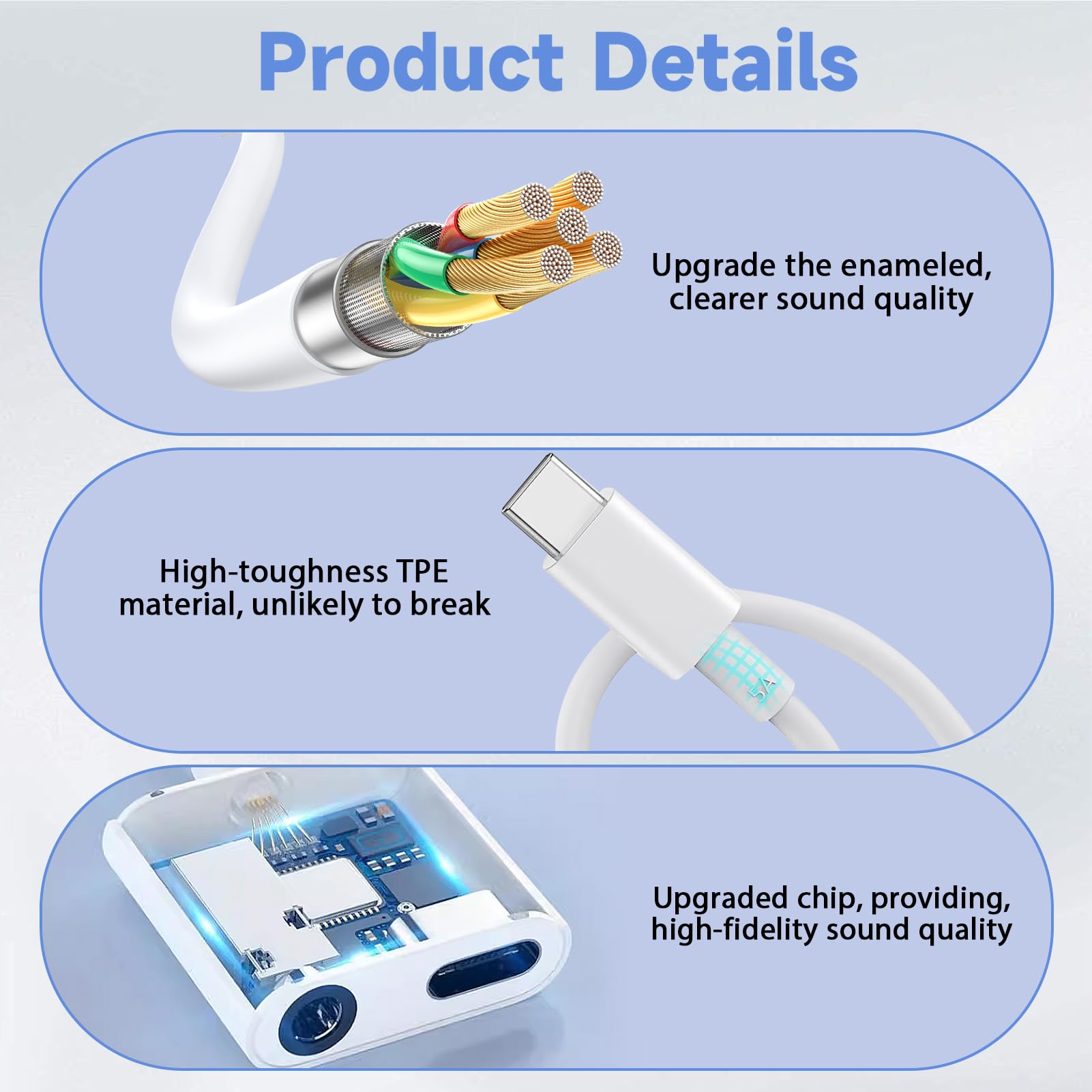 Adaptador USB C a 3.5 mm para auriculares y cargador, 2 en 1 tipo C a Jack Aux Dongle cable con carga rápida PD para iPhone 15/16 Plus/Pro/Max iPad Galaxy S22/S23/S24 Ultra Pixel (3)
