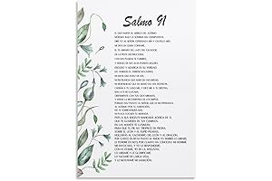 Impresionante lienzo con el Salmo 91 en español, arte espiritual para el hogar