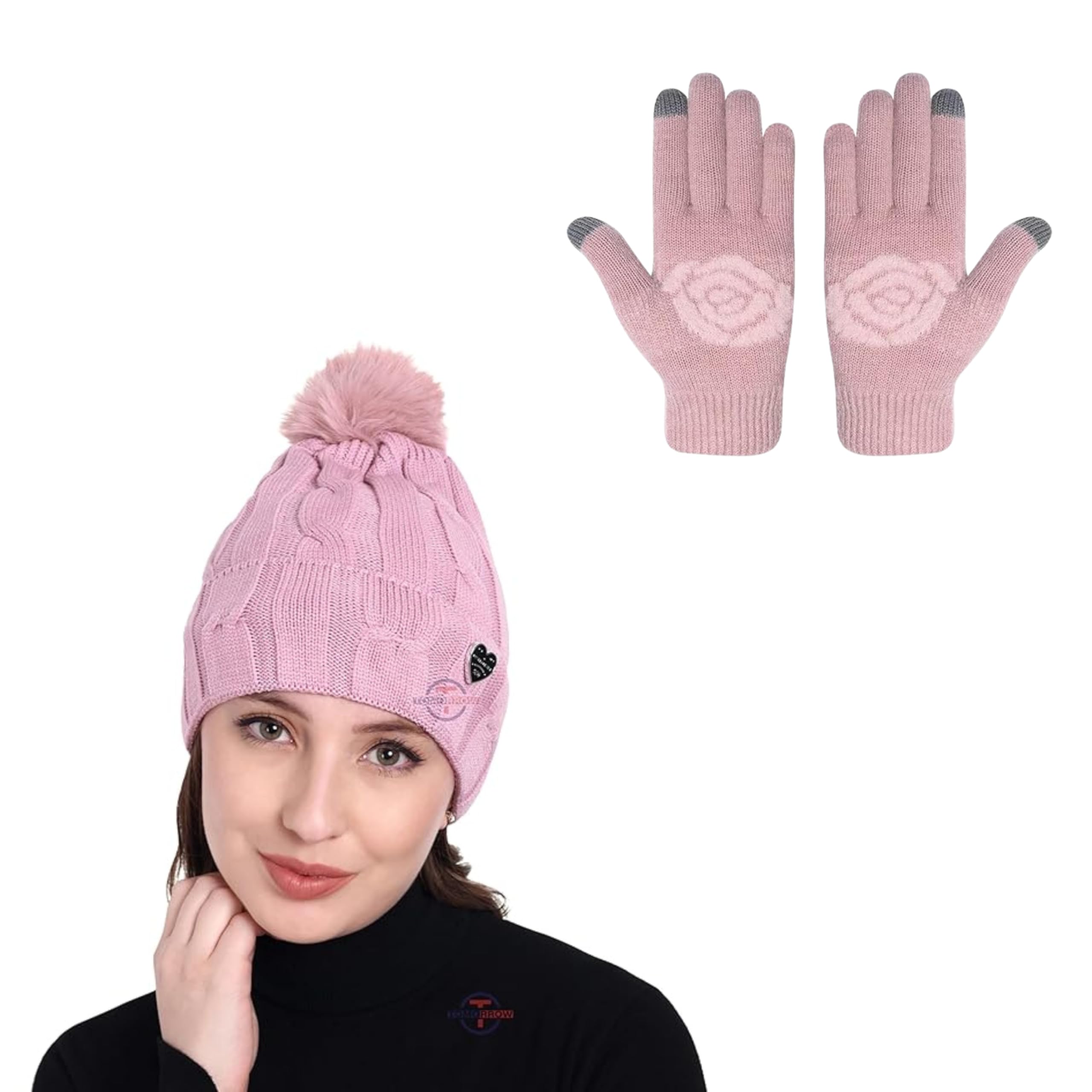 Tomorrow Winter Cap, Neck Warmer Scarf with Touch Gloves Set | Beanie Style | 3 Piece Set - Stay Warm and Stylish this Winter-image-24
