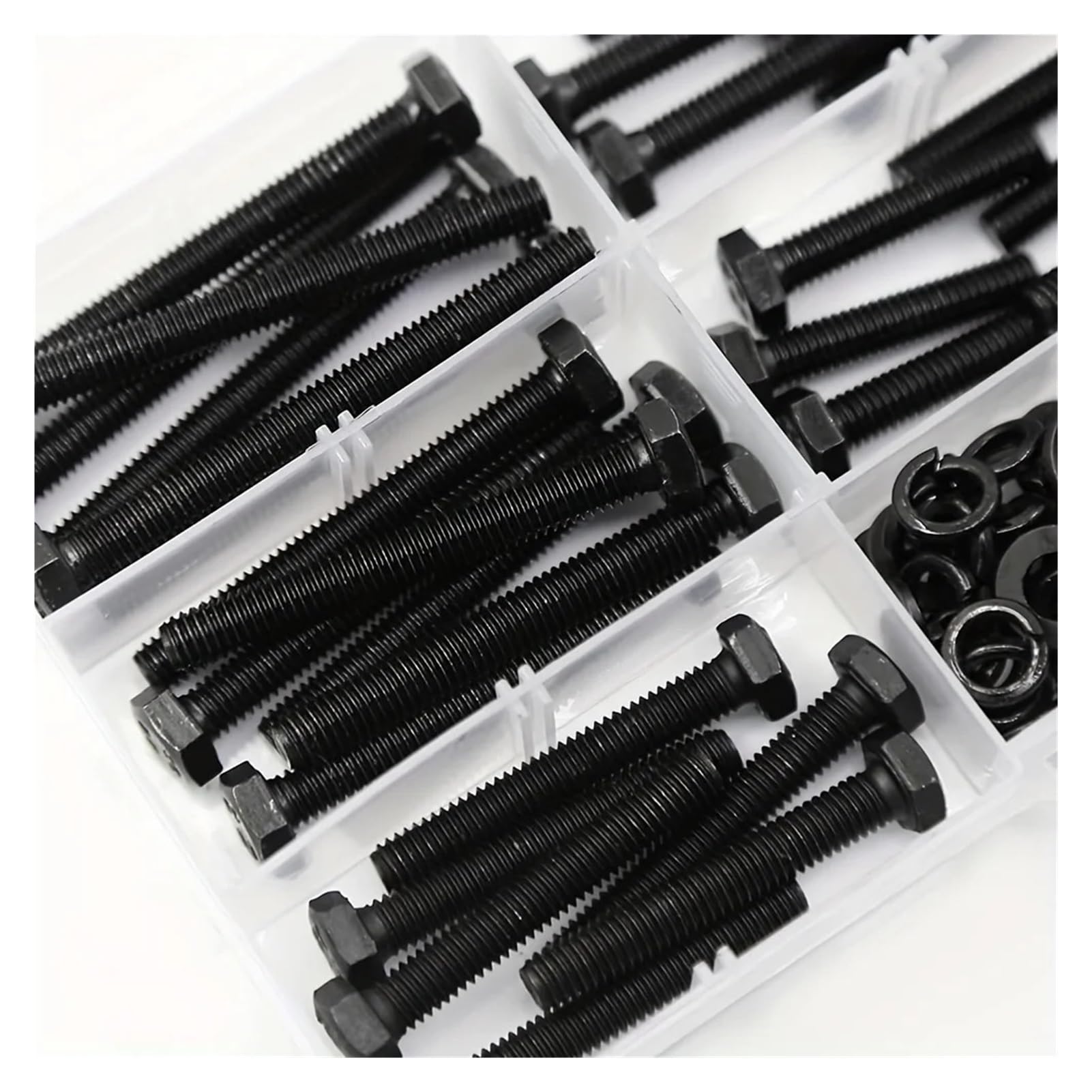 Juego de 36 tornillos de cabeza hexagonal M6, pernos y tuercas, Kit surtido de arandelas planas y de seguridad, acero de aleación de grado 8,8 (20mm, 30mm, 40mm, 50mm, 60mm, 70mm