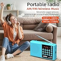 Vista 5 de Portable AM FM Radio with Bluetooth Speaker，USB/TF Playback MP3 Player with USB-C Fast Charging,Auto Scan Save,Rechargeable Battery for Home Outdoor
