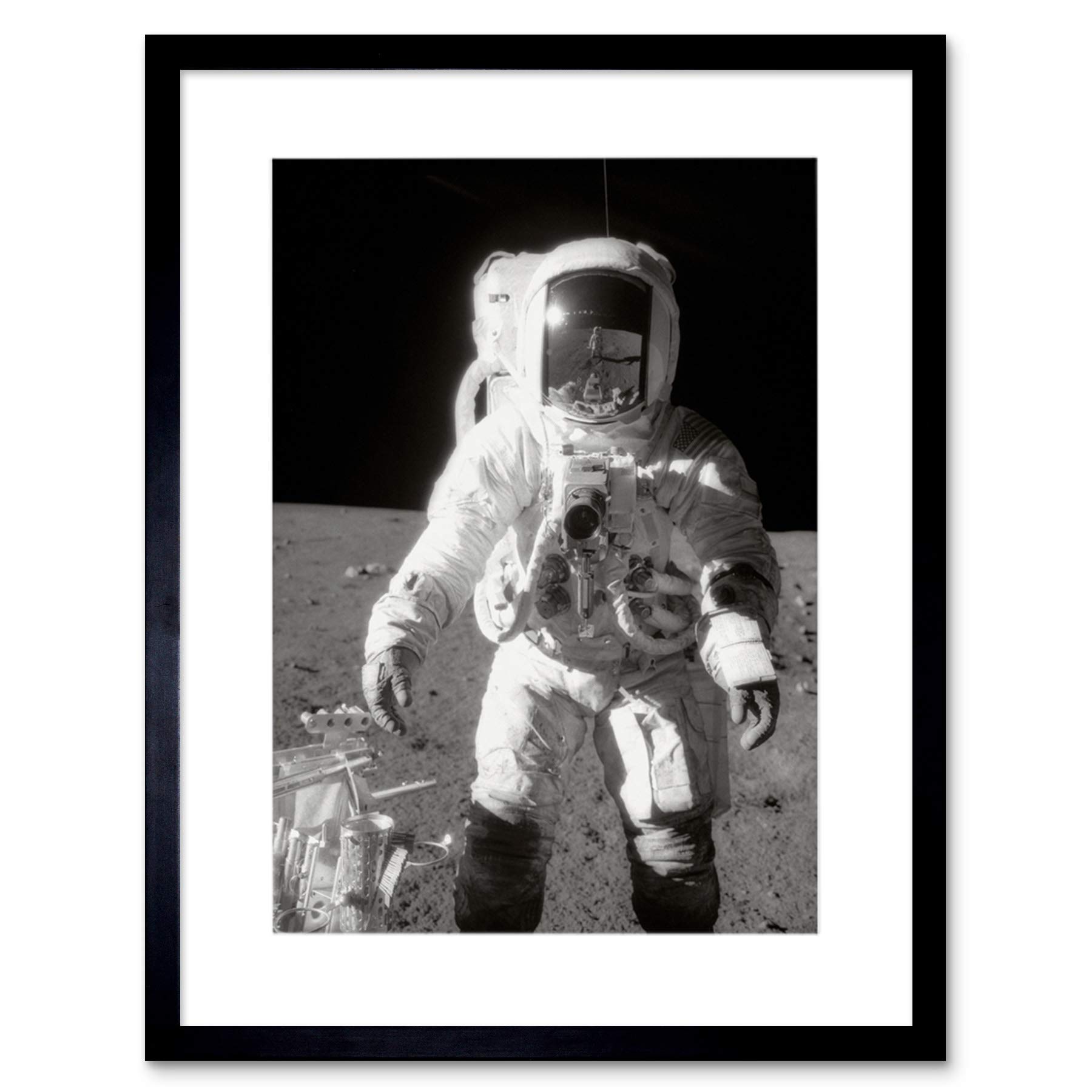 Wee Blue Coo Moon Landing Astronaut Spaceman Art Picture Framed Wall Art Print