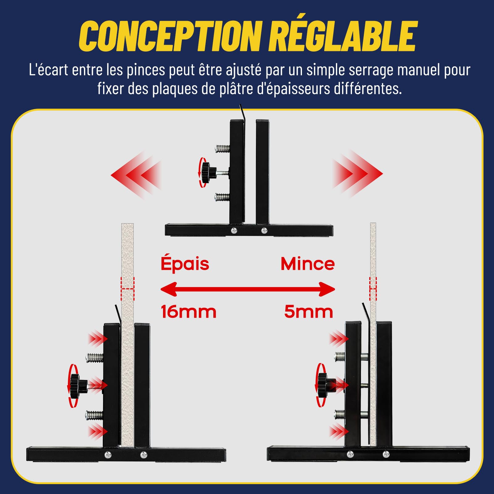 Zozen Support de découpe pour plaques de plâtre, avec supports réglables, compatible avec différentes épaisseurs de MDF, et autres matériaux. Un outil pratique pour la découpe de plaques de plâtre.