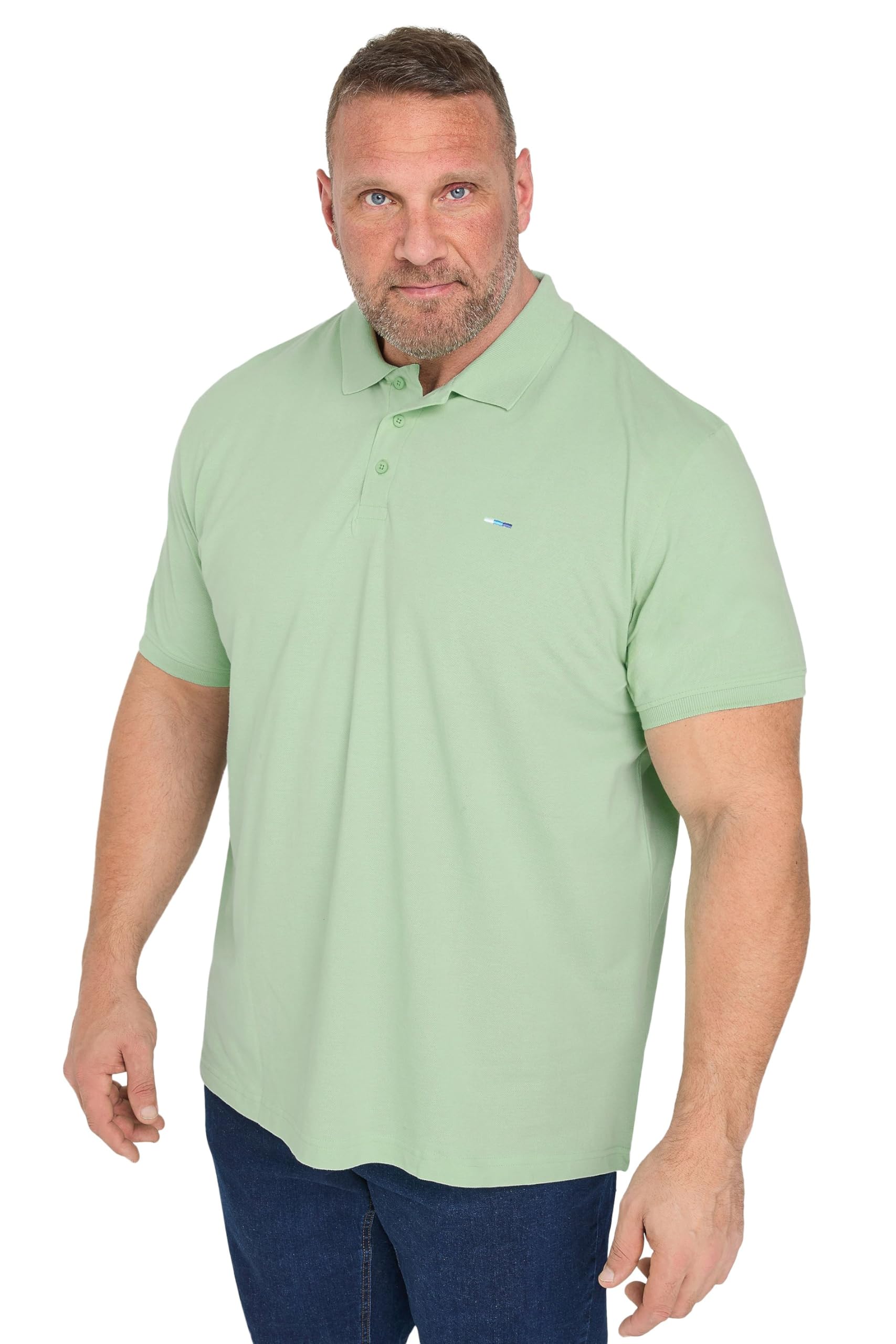 BadRhino Big & Talll Polo Shirt - Men's - Plus Size Curve Light Green