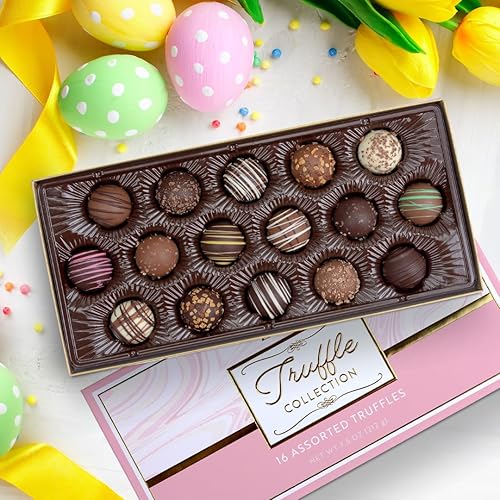 Miniatura 8 de CRAVINGS BY ZOE Caja de regalo de trufas de chocolate  16 unidades  Dulces de chocolate para el día de San Valentín  Cesta de regalo de comida de