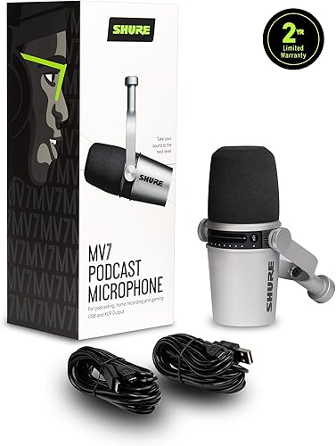 Miniatura 2 de Shure MV7 - Micrófono USB para podcasting, grabación, transmisión en vivo y juegos, salida de auriculares integrada, micrófono dinámico USBXLR de