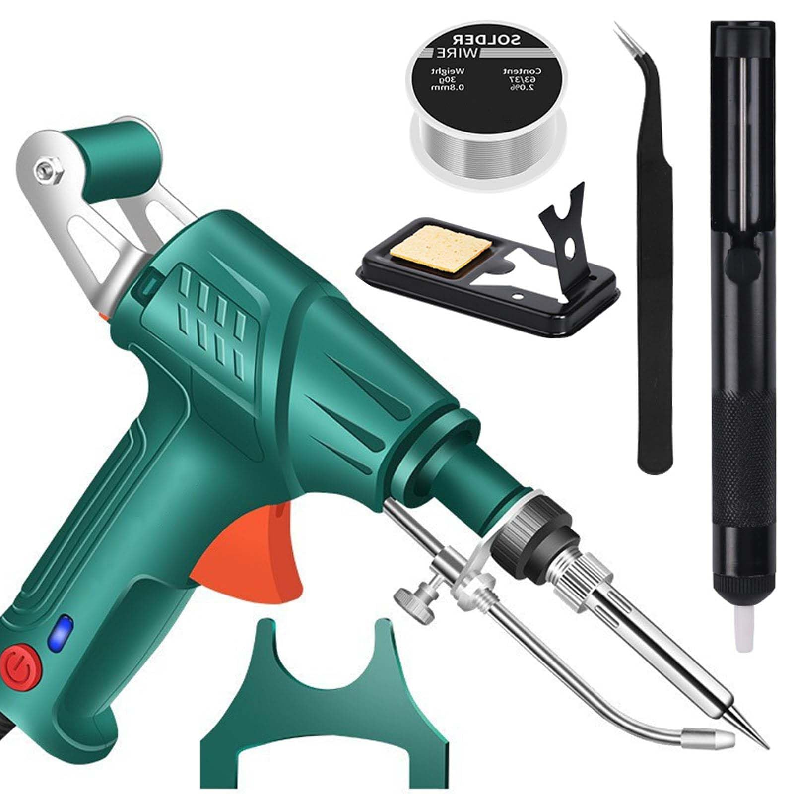 Internally Heated Industrial Laser Welding Tools, Multi-Function Soldering Iron Soldering Gun Set, Automatic Corded Solder Iron Internal Heat, for Industrial Home Repair DIY (Green)