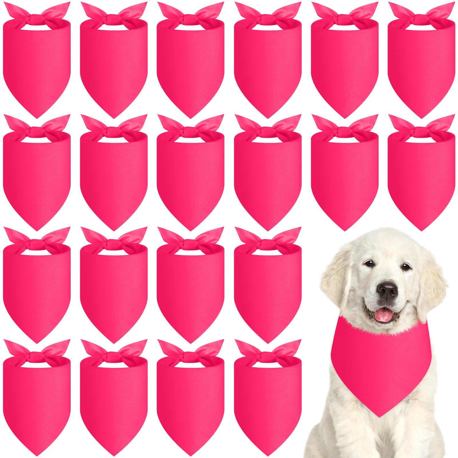 TPDRKOWJX Dog Bandanas， 20 Pcs Sublimation Blank Bandanas Plain for Dogs Heat Transfer Triangle Bibs DIY for Puppy Cat Pets Birthday Costume Accessories Party Decoration (Pink,Small)(Rose Pink)