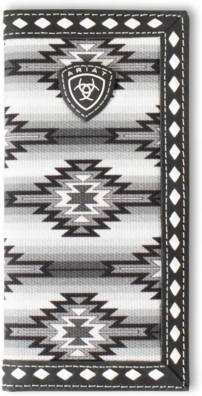 ARIAT Youth Rodeo Diamond Lace Southwest Fabric Wallet, Black