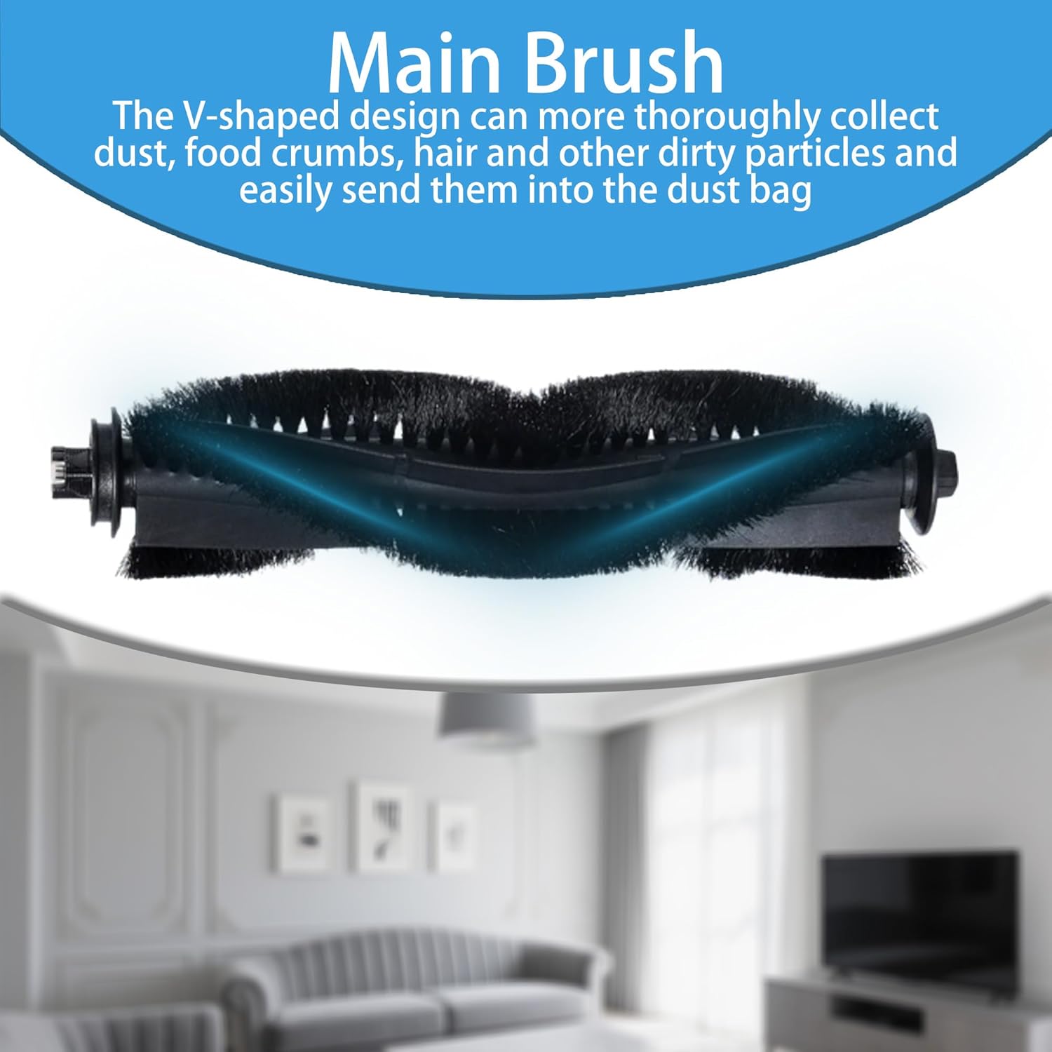Replacement parts for Tapo RV30 Max Plus / RV30 Max / RV20 Max Plus / RV20 Max robot vacuum cleaners 1 main brush 6 side brushes 3 dust bags 3 Mop Pads 3 HEPA filter parts (16 pack)