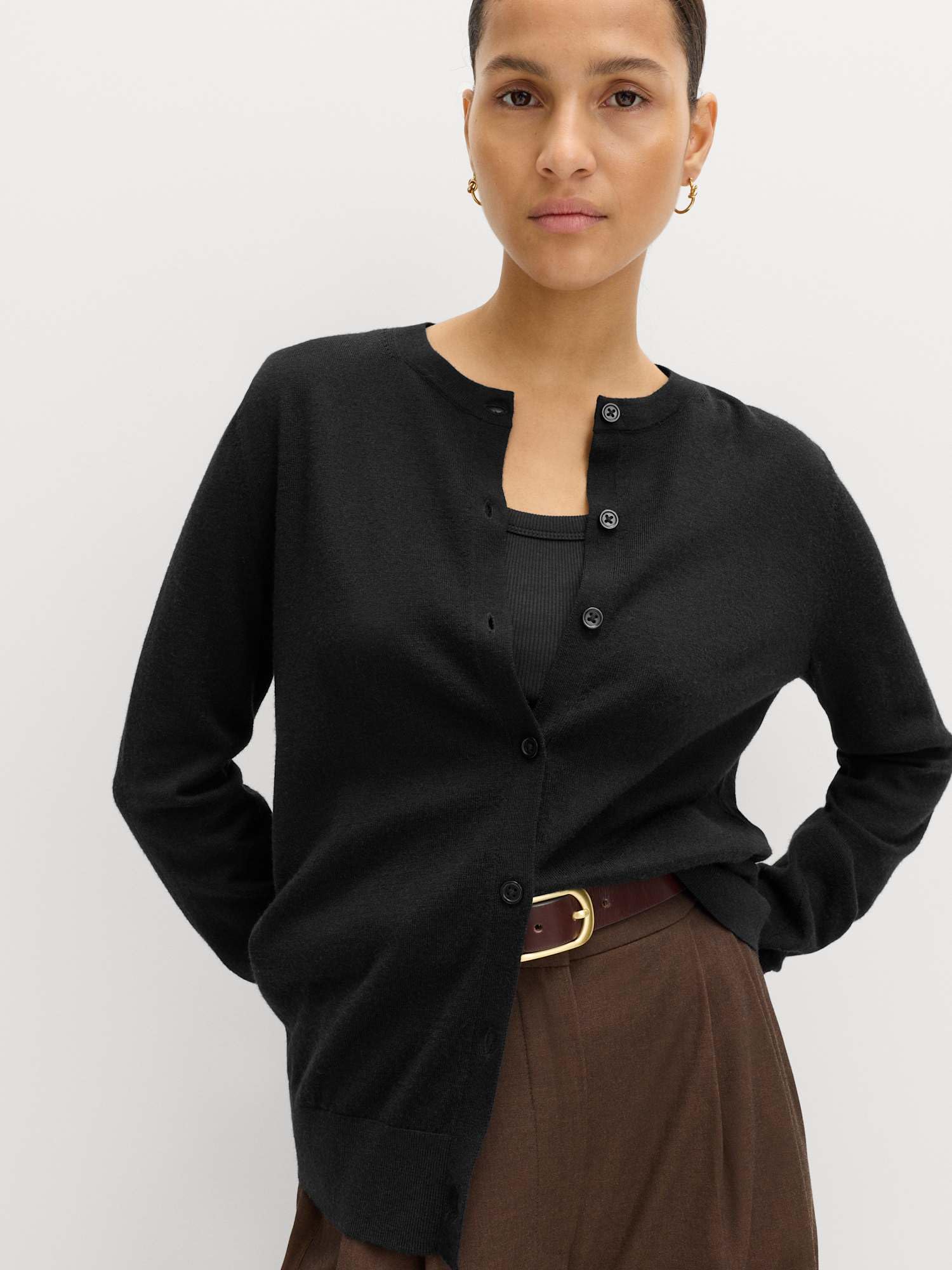 Marks & Spencer Cárdigan de Cuello Redondo de Pura Lana Merina para Mujer, Ajuste Normal