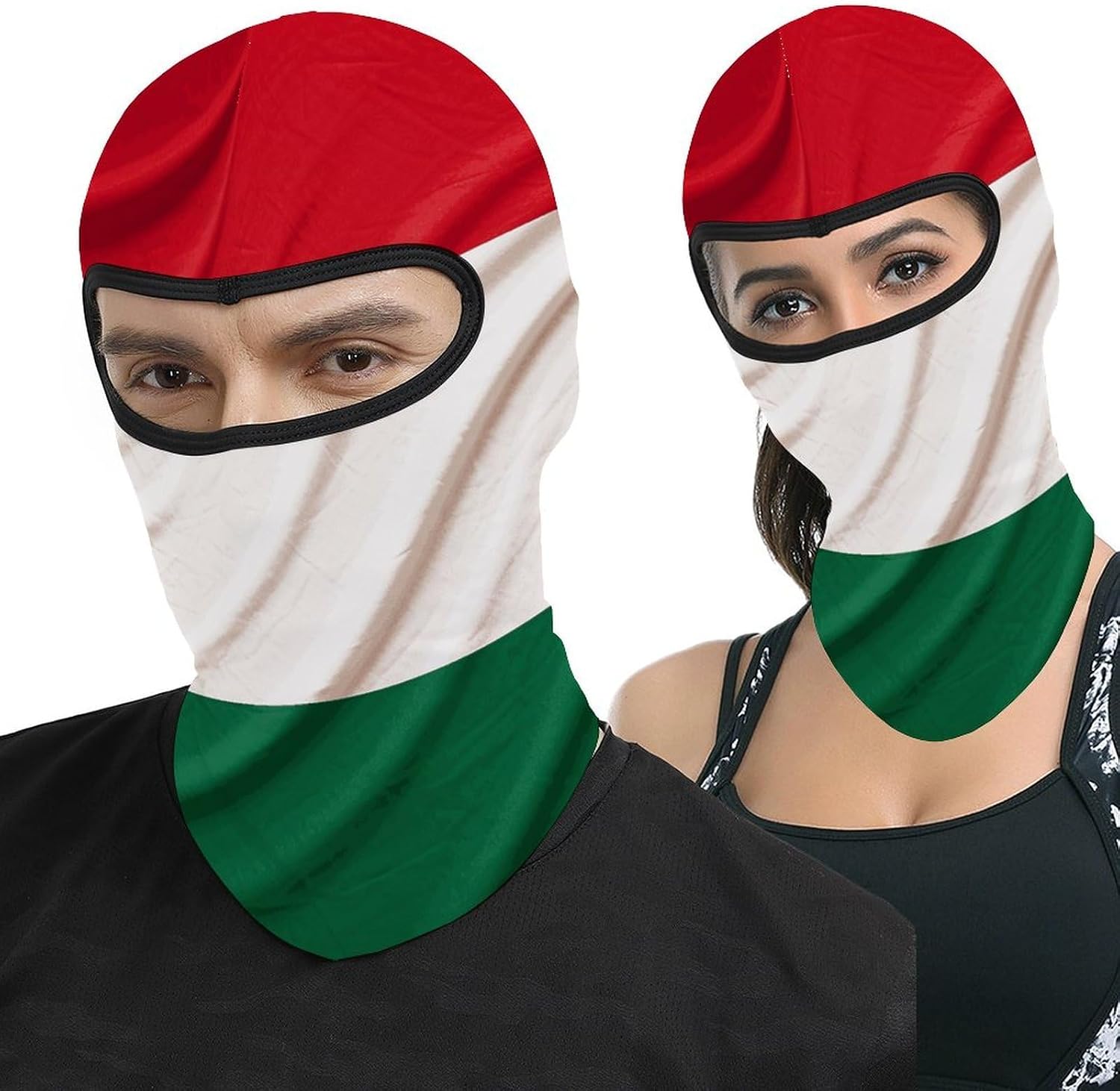 Italy Flag Ski Mask Breathable Full Face Mask Lightweight Balaclava Headwear Face Cover Motorcycle Cold Winter Scarf Windproof Warmth Neck Gaiter