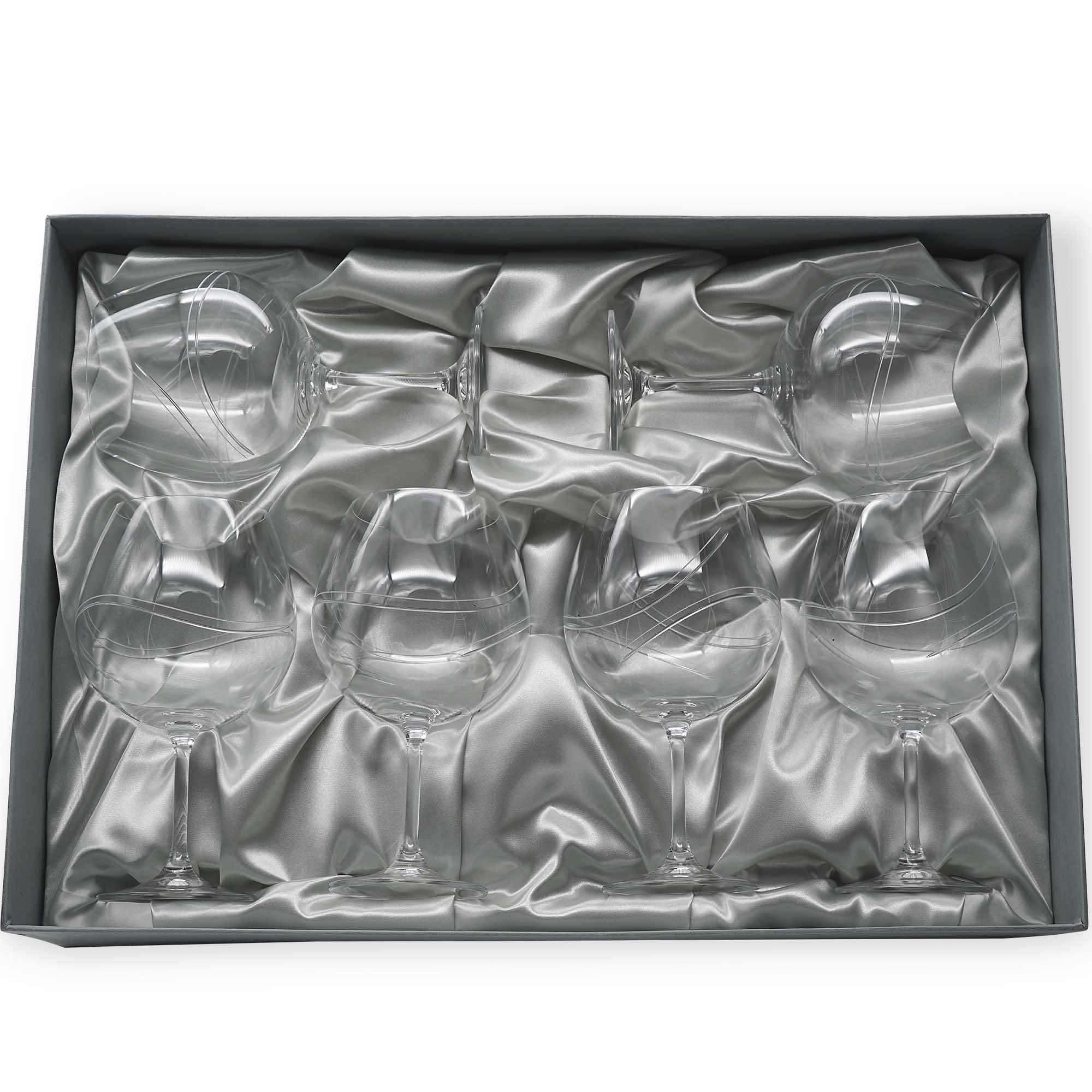 Gala&K | Set de 6 copas de cristal para gin tonic | Talladas a mano | Colección GIN 820.