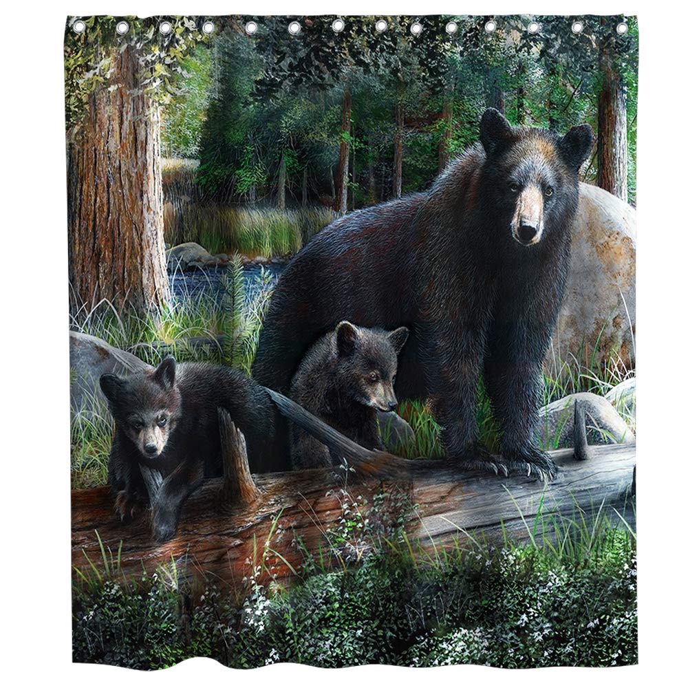 Black Bear Shower Curtains Curtains & Drapes 2023