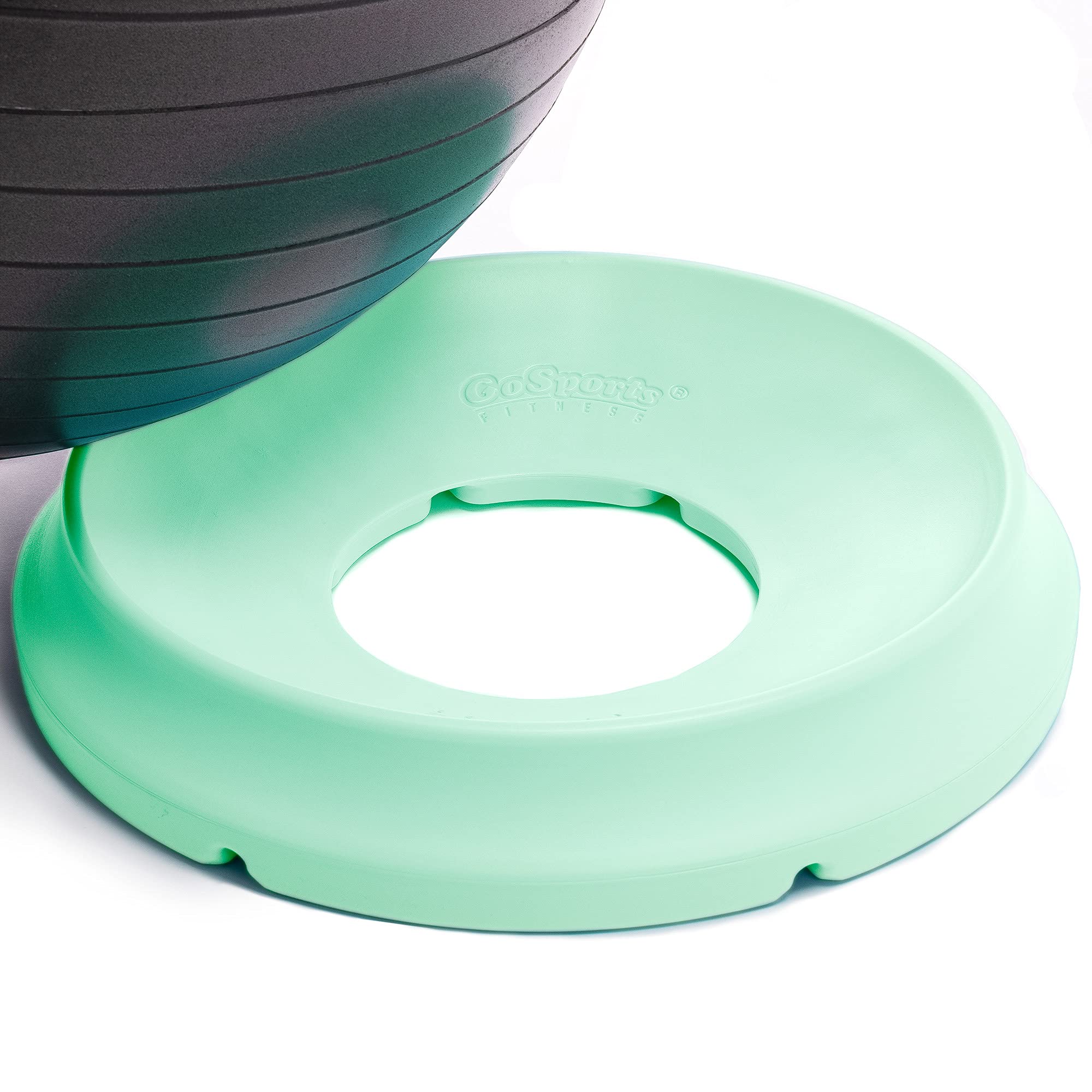 GoSports Hub 360 Yoga Ball Base - Universal Stability Stand for Fitness Balls - Charcoal, Green, or Blue