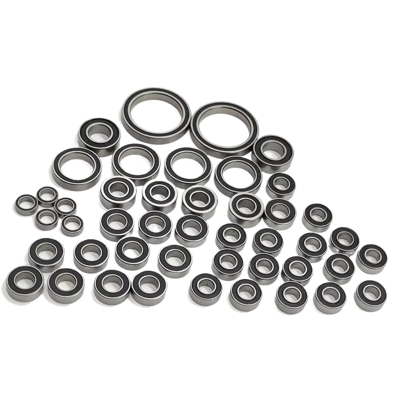 RC Lagerteile Für Traxxas Für Summit 1/10 45Pcs Chrom Stahl Vorgefettet Komplette Kugellager Schwarz Gummi Versiegelt RC Auto