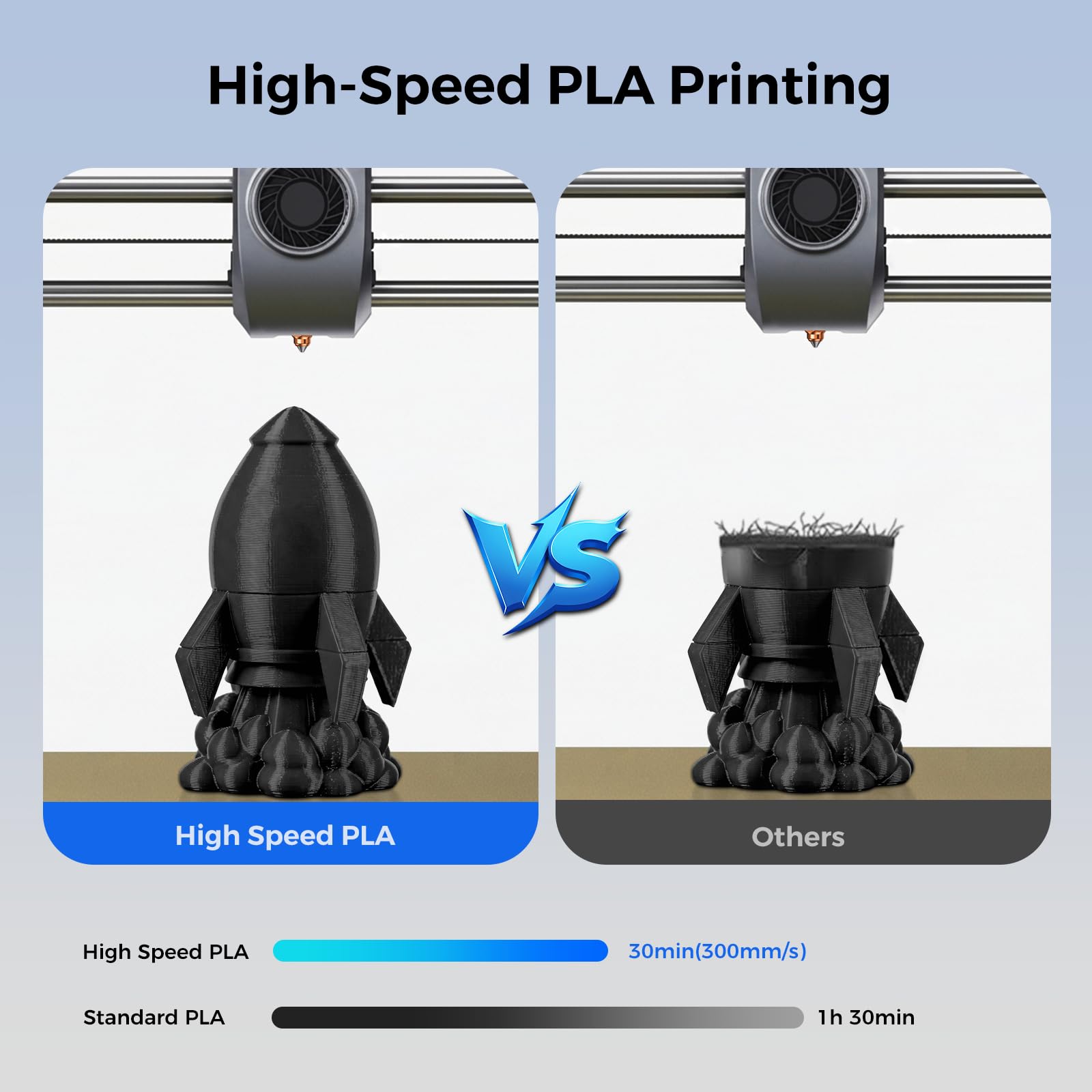 Creality Hyper PLA Filament, Filamento PLA 1,75 mm, Precisión Dimensional +/-0,02 mm, alta Velocidad de Impresión 30–600 mm/s, para Impresoras 3D FDM, 4 kg (8,8 lb), 4 Negro