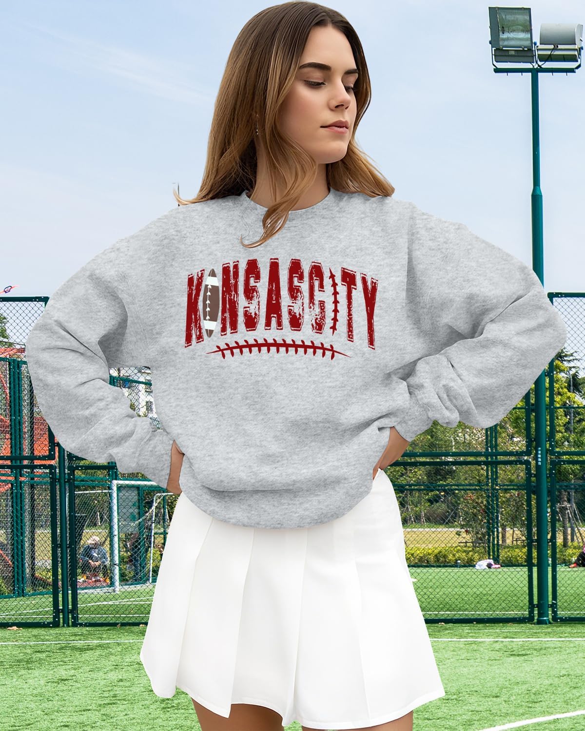 SFHFY Football Sweatshirt Women: Oversized Game Day Lightweight Shirt Football Team Fan Pullover Rugby Top - Image 5