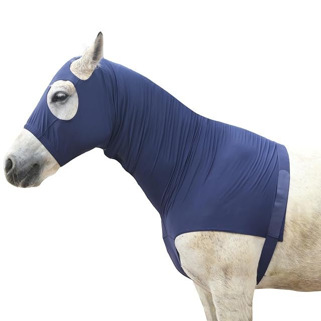 Leberna Capucha Lycra con Cremallera para Caballo M Armada