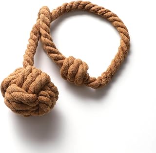 Curtain Ties 4 Pieces Cotton Rope Single Ball Curtain Tie Strap Family Bedroom Curtain Tie Ball Black (Coffee Color)