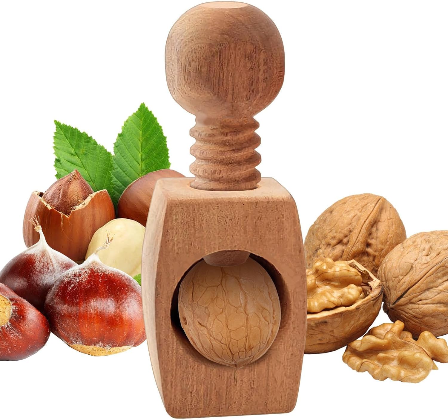 Walnut Cracker,Wood Nutcracker Chestnut Clip Nut Cracker | Kitchen Gadgets for Pecans Hazelnuts Chestnuts Snacks Women Picnics Home Party Cooks Travel Kids Senior Camping