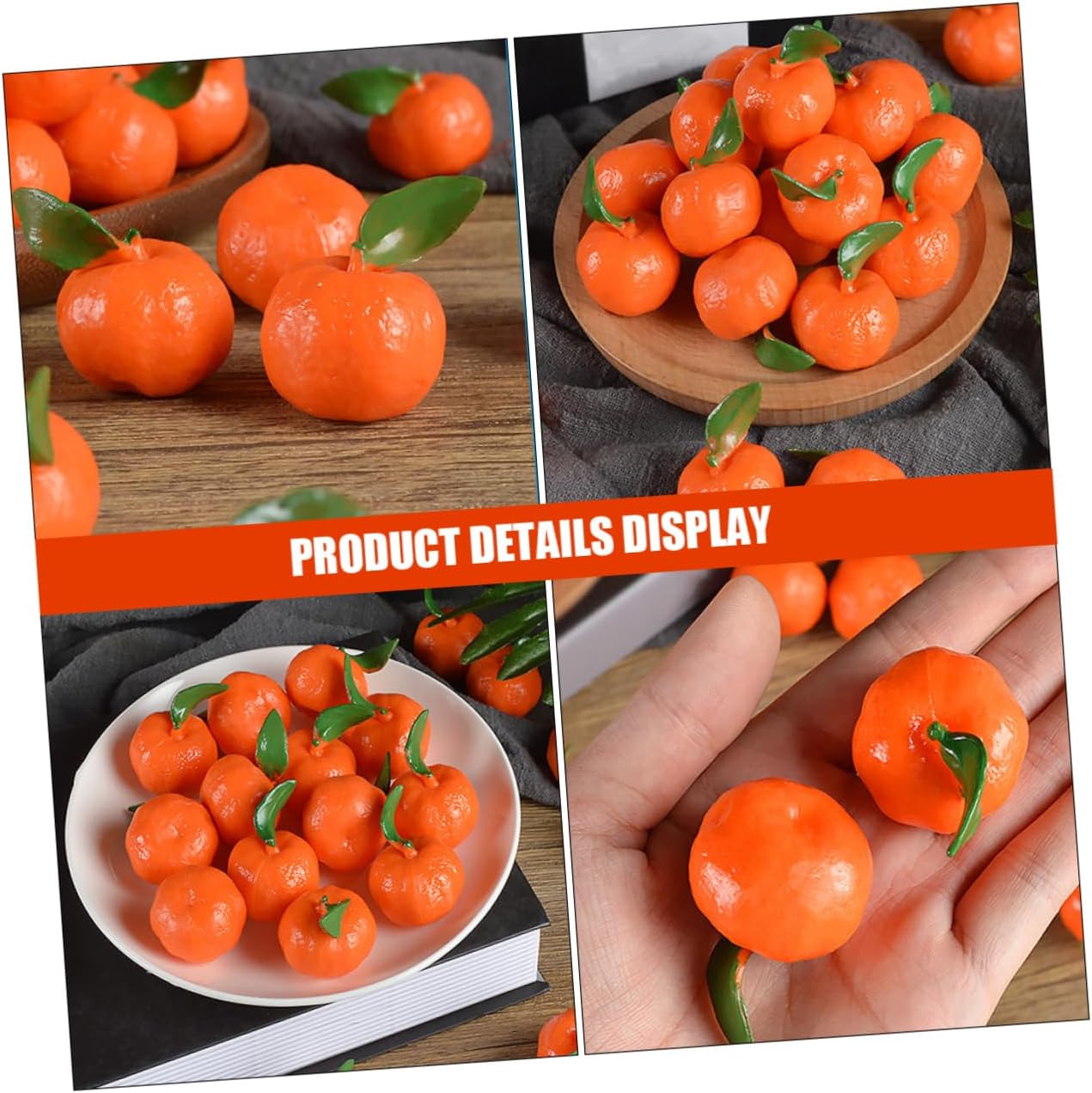 YARNOW 6pcs Artificial Orange Fruit Models PVC Simulation Fruit Toys Realistic Kitchen Fake for Decor