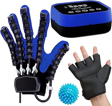 Robot Rehabilitation Glove Pneumatic Stroke Hand Recovery Device, USB Rechargeable with Adjustable Strength & Auto-Training Programs