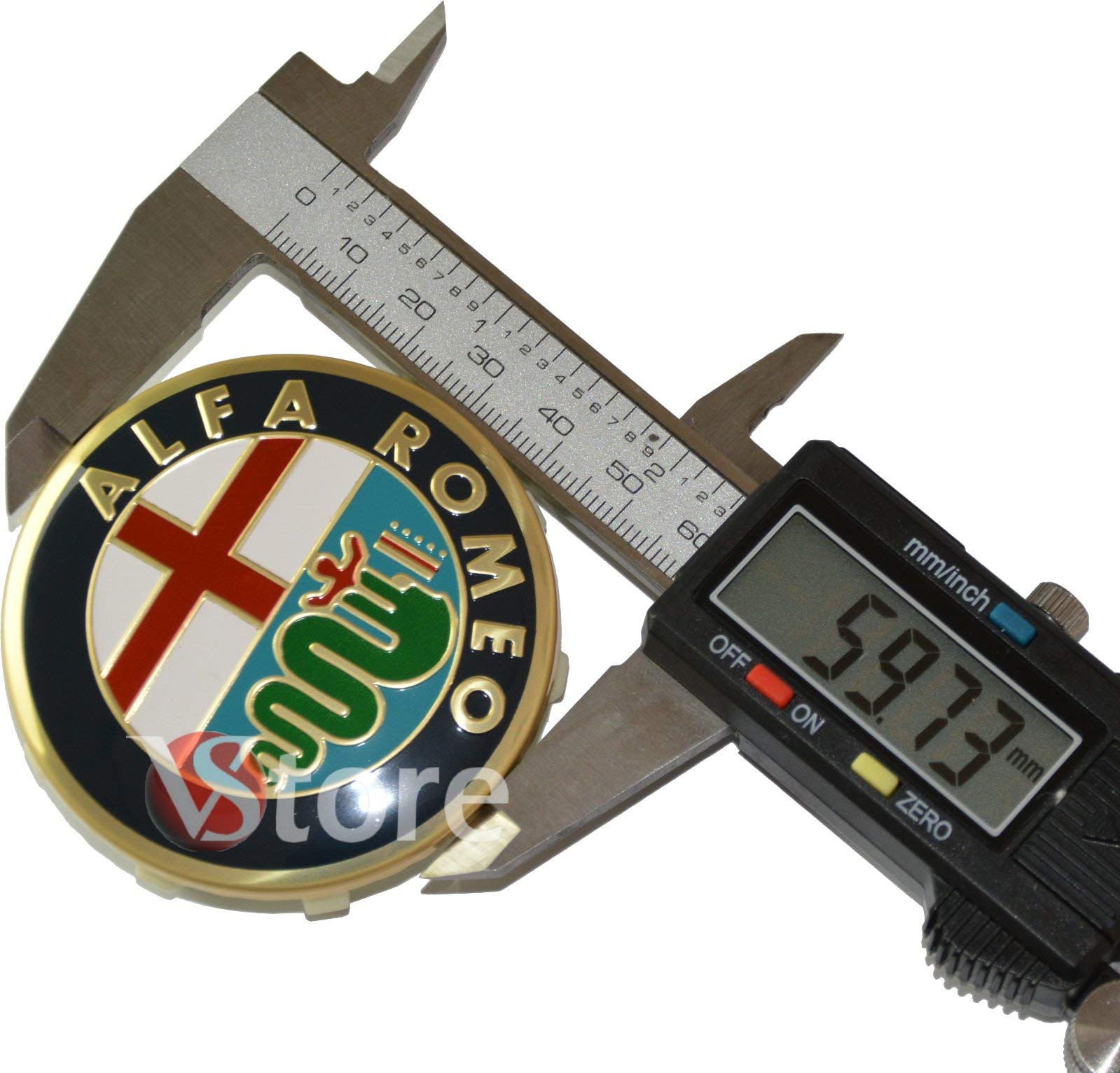 4 Radkappen 60mm Für Alfa Romeo - Giulietta, Giulia, 147, 159 | Schwarzes Emblem Gold