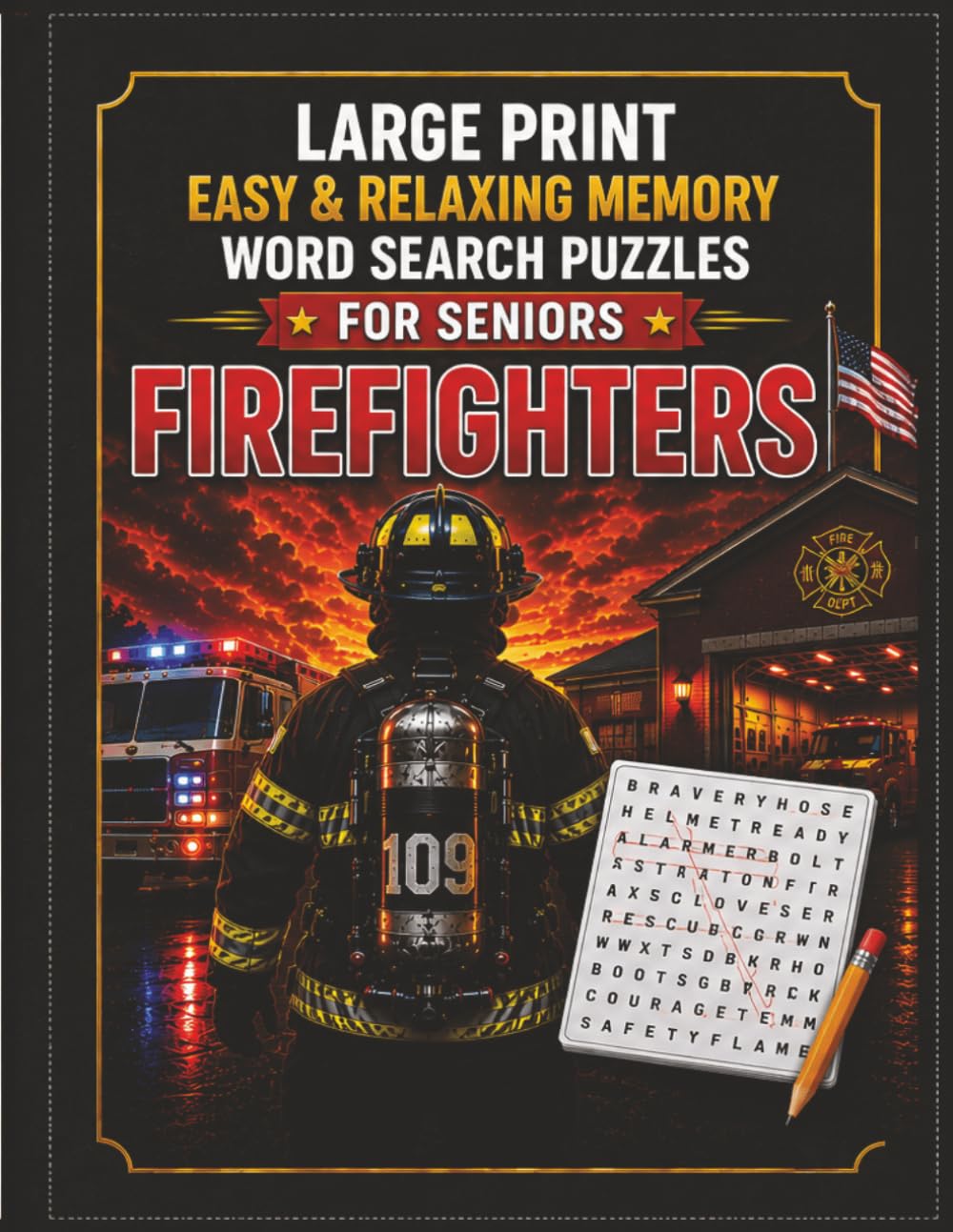 LARGE PRINT EASY & RELAXING MEMORY WORD SEARCH PUZZLES FOR SENIORS: FIREFIGHTERS: 2,000 COGNITIVE SEARCH WORDS FOR RELAXATION, FOCUS & MENTAL STIMULATION.