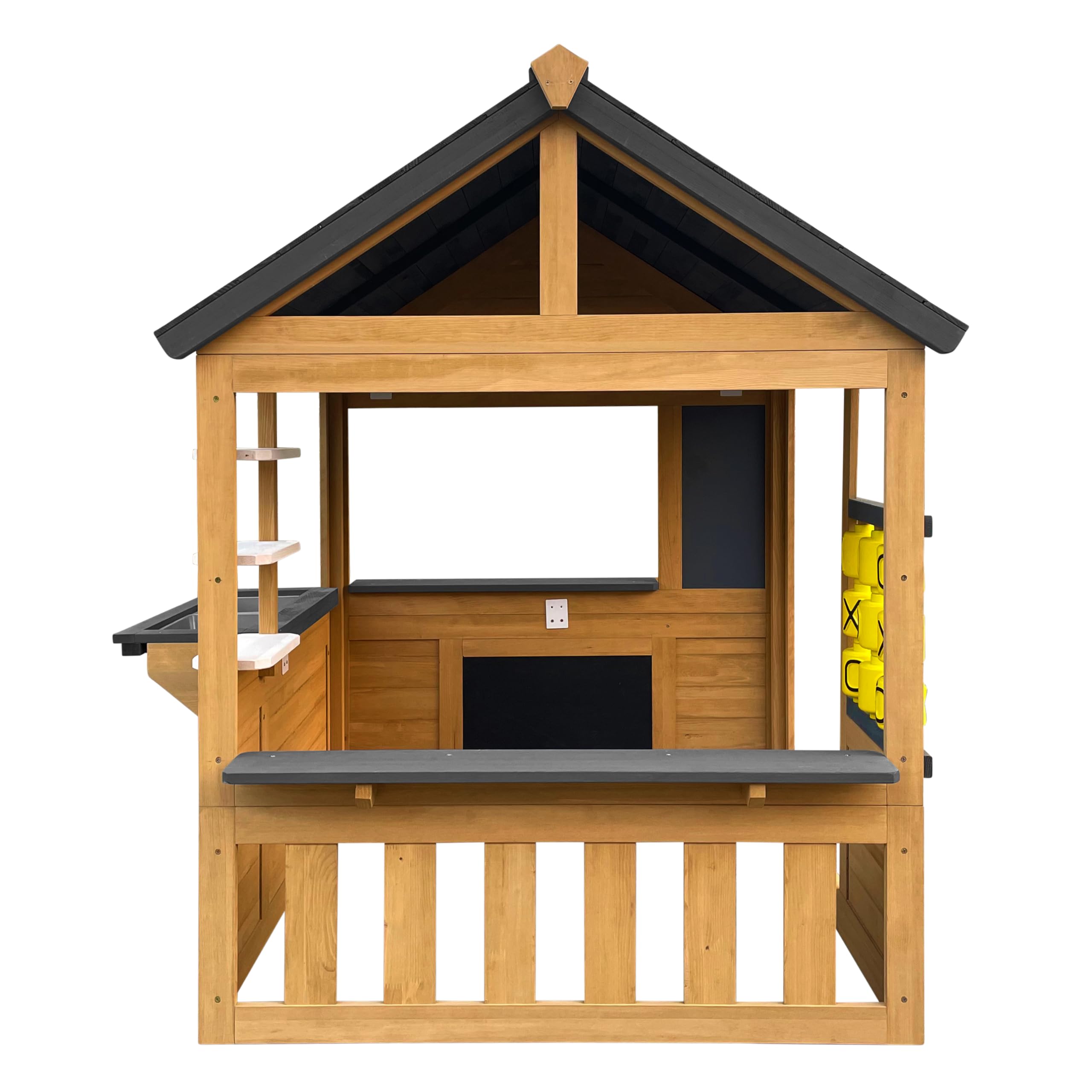 Axi Lynn Maisonnette en Bois, Marron/Anthracite | Maisonnette De Jardin pour L'Extérieur, Bois De Pruche Fsc 100% | Maison De Jeux avec Cuisine pour Enfants