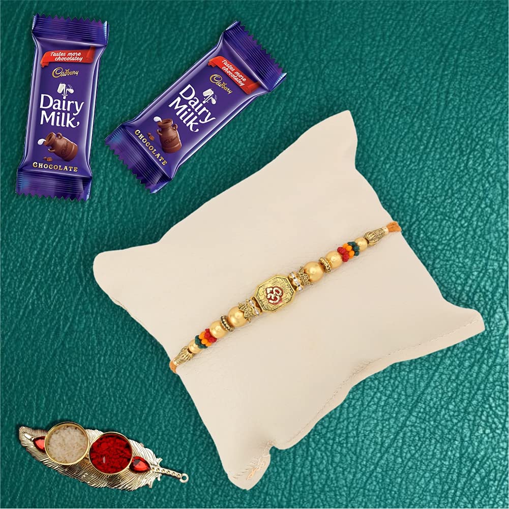 Astonished Retail Premium Designer 1 Diamond Rakhi with 2 Pieces Dairy Milk Chocolates | Rakhi Chocolate Gift for Brother | Roli, Chawal, Chandan, Misri | 34 (B096XHN3K3) Amazon Price History, Amazon Price Tracker