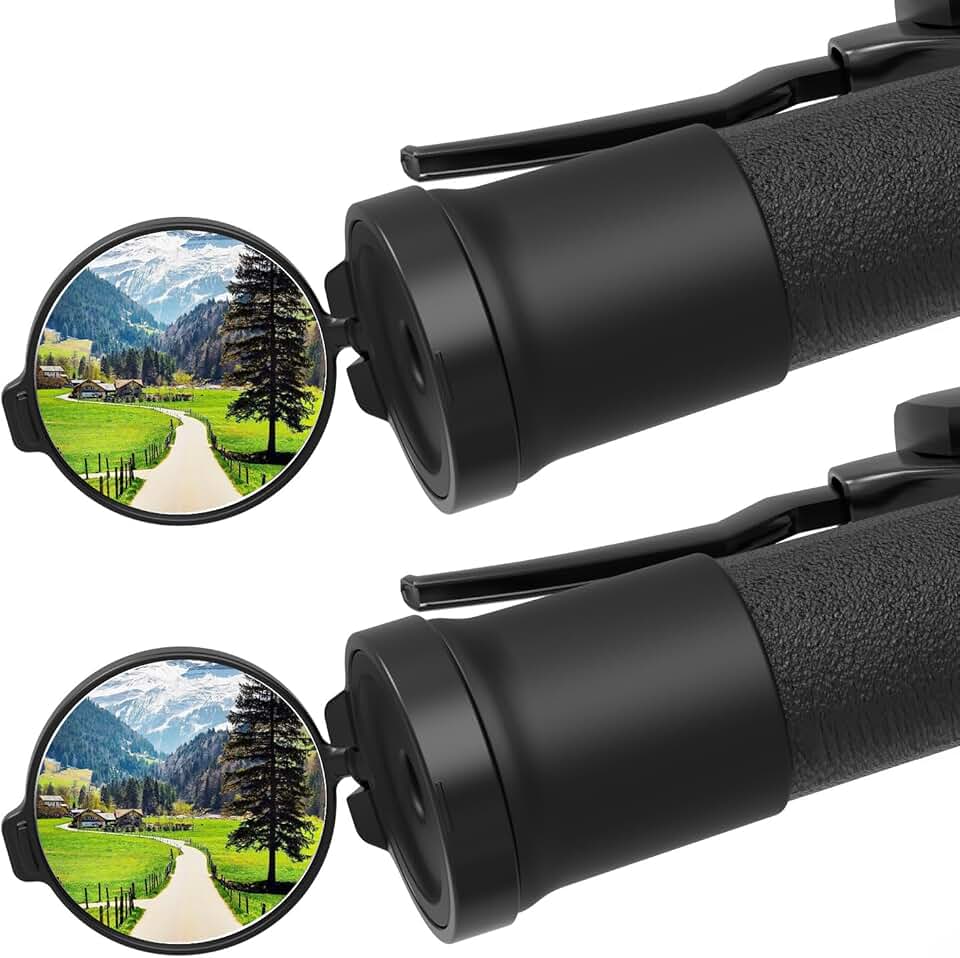 MoKo 2 Pcs Bike Mirrors, 360° Rotatable Bicycle Mirrors for Handlebars Convenient Safe Rearview Mirror Durable Acrylic Silicone Mirror for Mountain Bike Bicycle E-Bike Motorcycle Round Handlebar