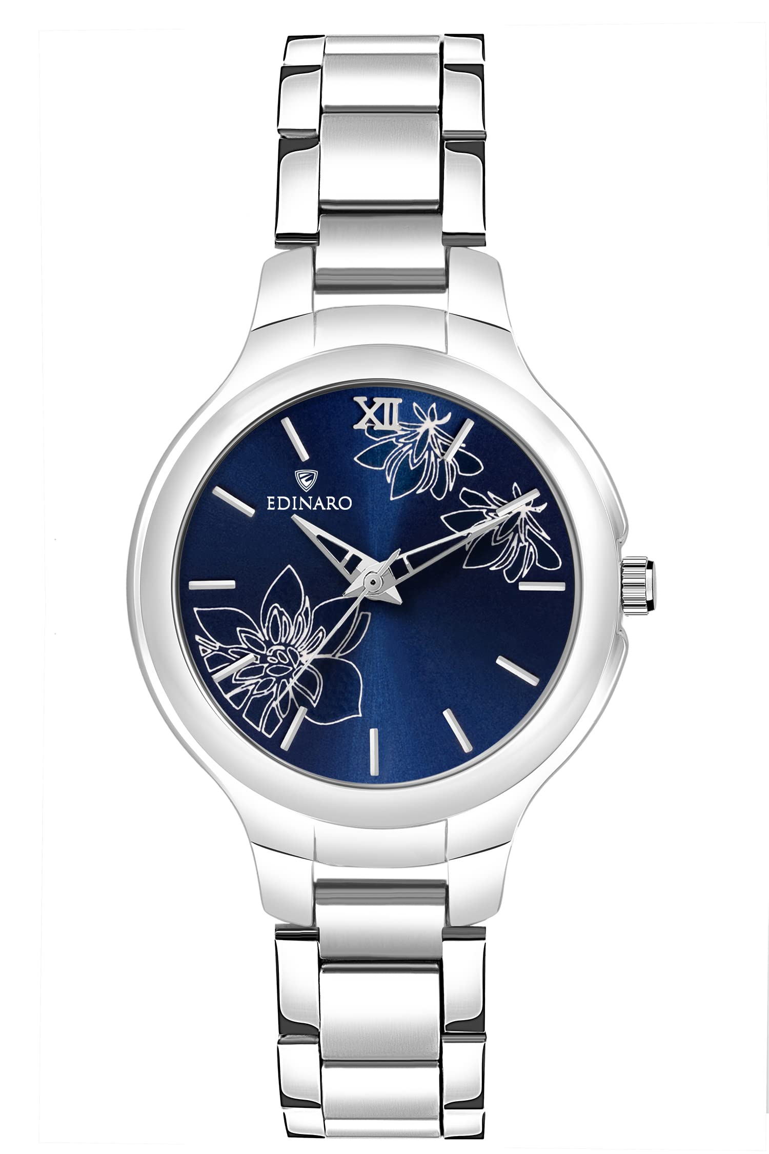EDINARO Watches for Women Round Studded Dial |Analogue Quartz Movemnet and Bracelet Chain Strap|Double Lock Clasp Safety Watches for Girls (B0BW4FR9YL) Amazon Price History, Amazon Price Tracker