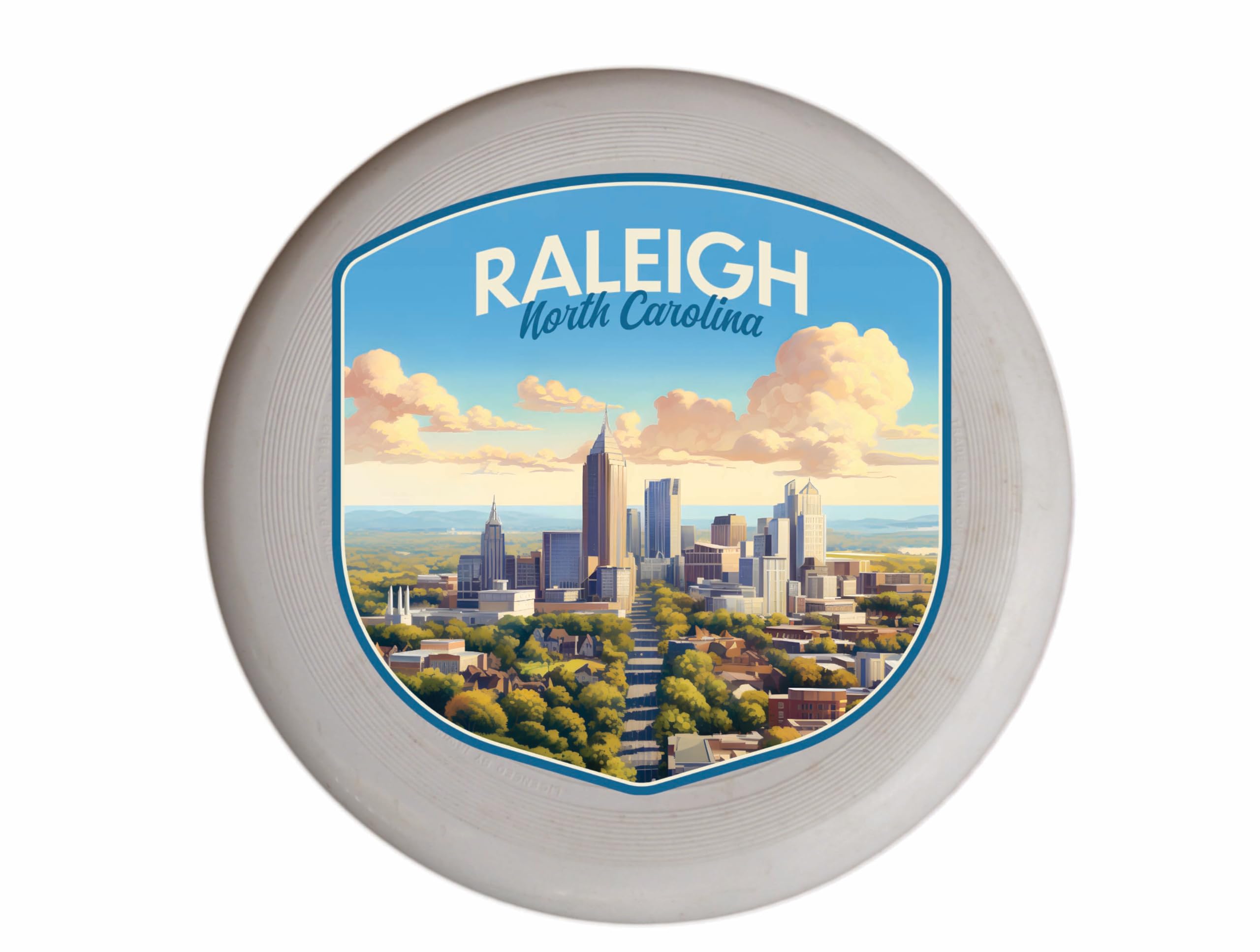 Raleigh North Carolina Daytime Cityscape Design Souvenir Frisbee Flying Disc 2-Pack