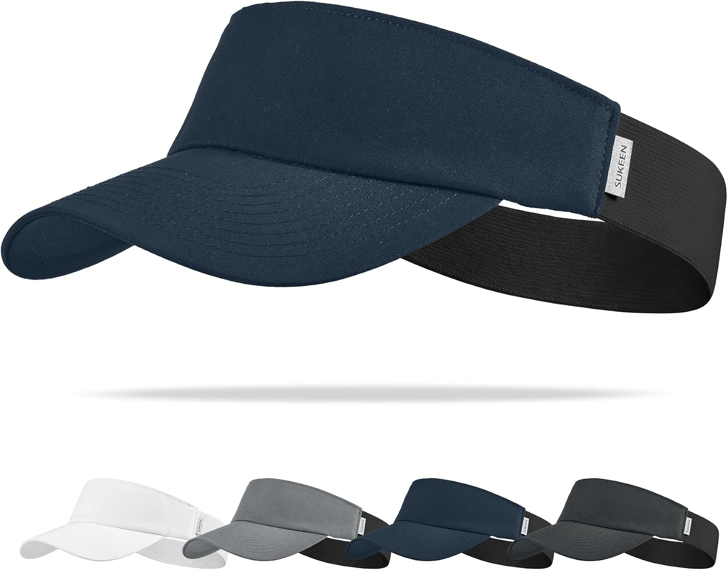 Sukeen Sports Sun Visor Women Men, Lightweight UPF50+ Water Resistant Stretchy Athletic Visor Hat for Running, Tennis, Golf