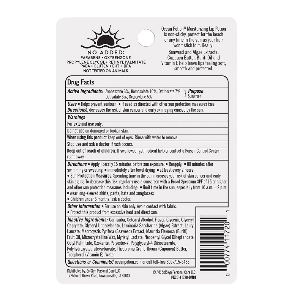 Ocean Potion Moisturizing Lip Lotion SPF 45, 0.15 Ounce : Beauty & Personal Care