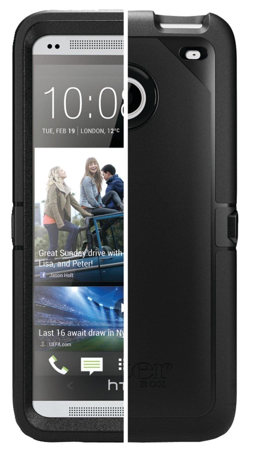 OtterBox 77-26379 Commuter Series Hybrid Case for HTC One - 1 Pack - Retail Packaging - Black