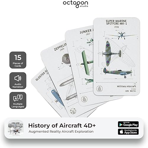 Miniatura 9 de Octaland - Tarjetas didácticas 4D+ para niños, tarjetas educativas del alfabeto con realidad aumentada (AR) para el aprendizaje de idiomas en 17