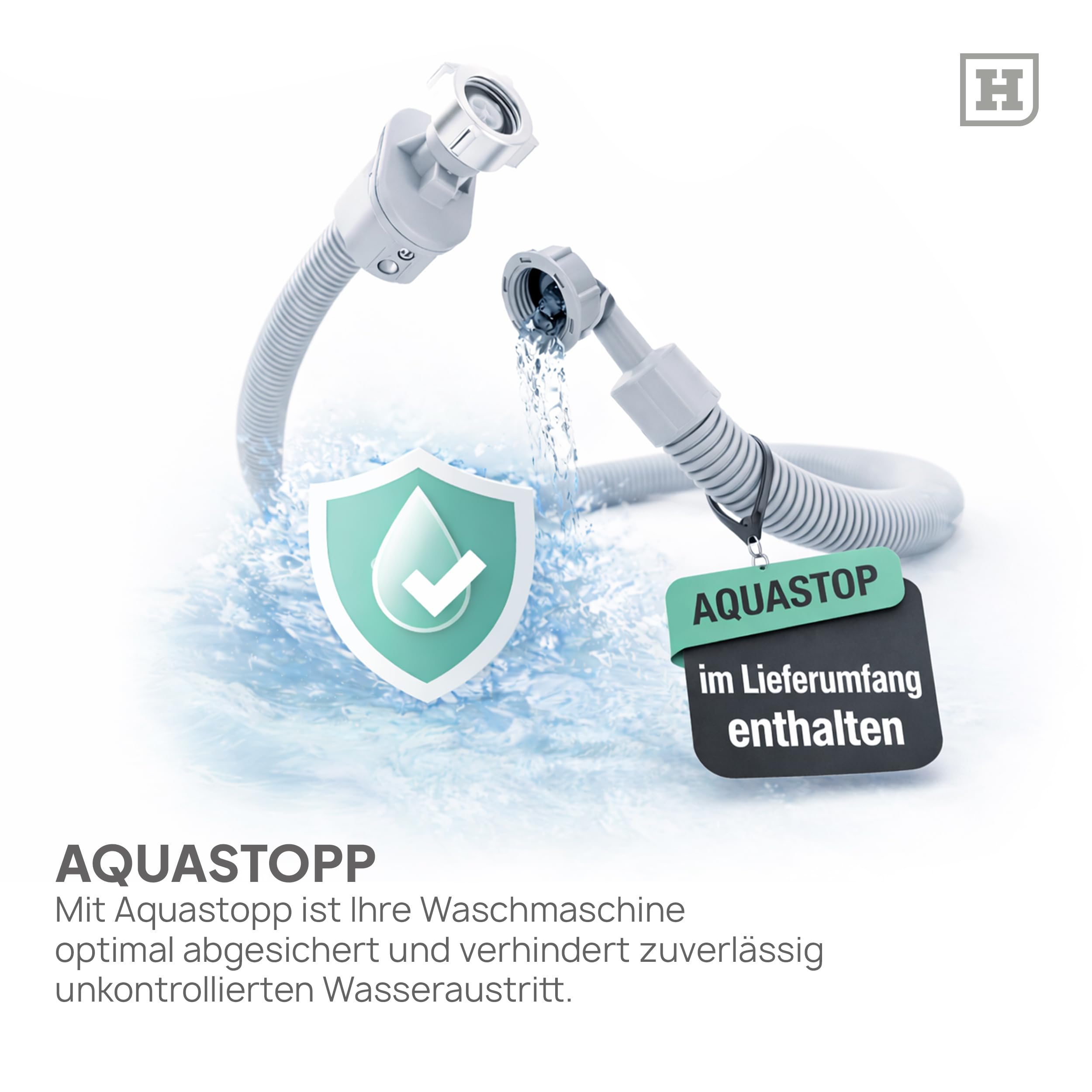 HEINRICHS Waschmaschine mit Dampffunktion, 9kg, 1400 U/min, Inverter Motor, Energieklasse A, weiß