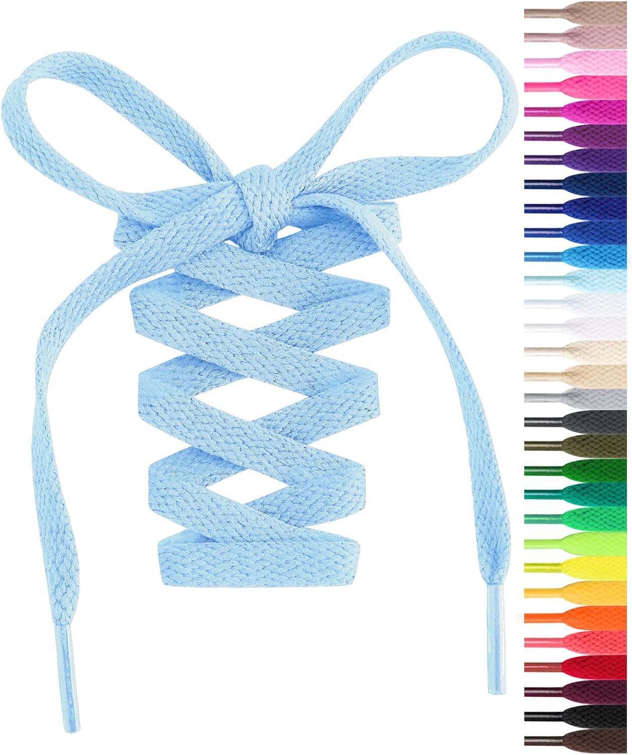 20-Color Flat Shoelaces for Sneakers: 36-72-inch Kuwait Ubuy