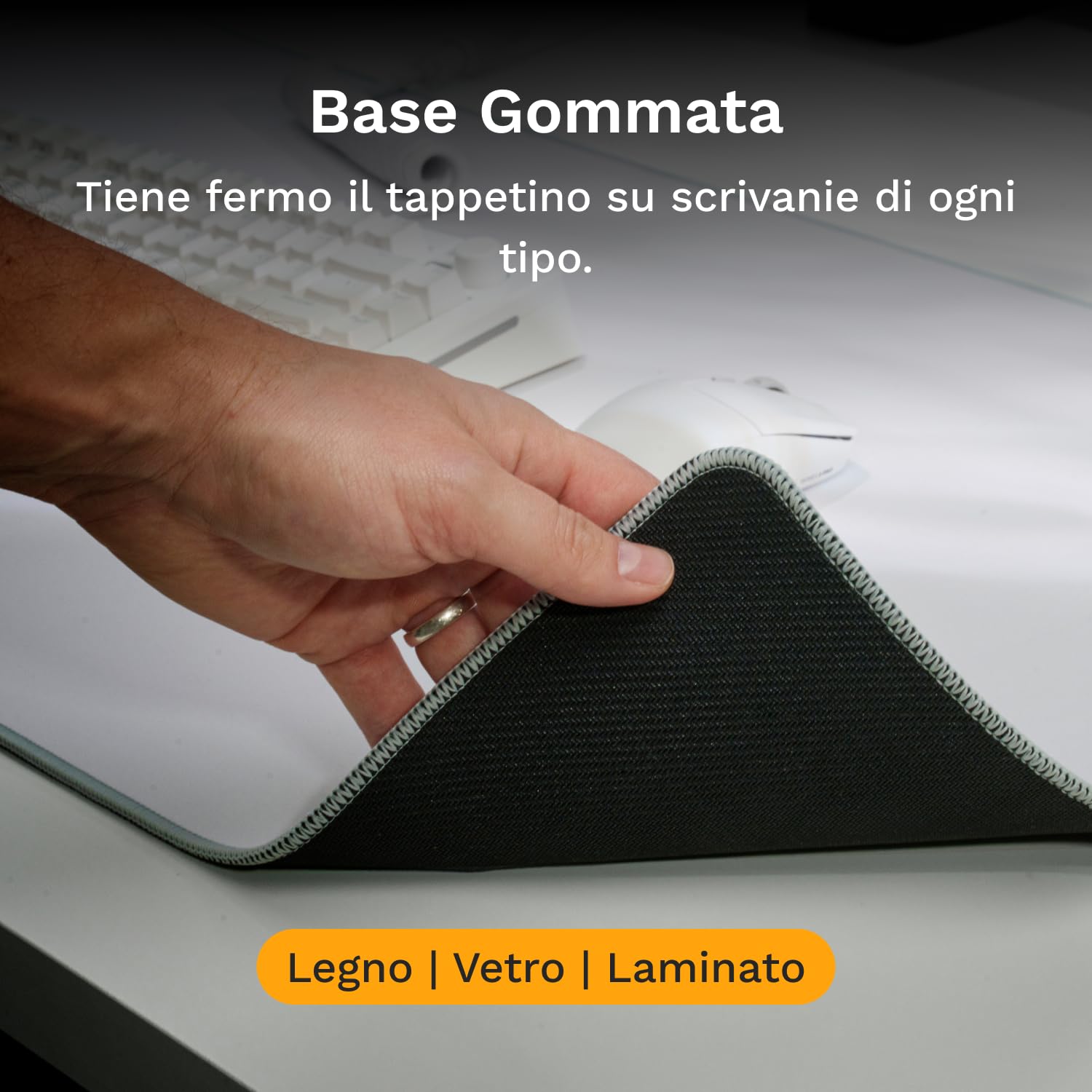 GLORIOUS Gaming - Mouse Pad GMP 2 XXXL: resistente ai liquidi, per tutti i sensori, superficie bilanciata per velocità e controllo, bordi cuciti - 1220mm x 610mm x 3mm - Tappetino 3XL bianco